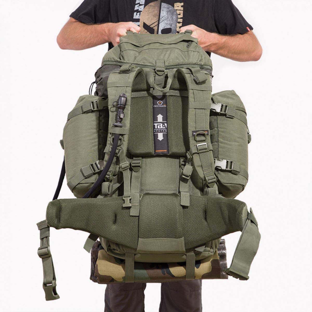 Pentagon Deos Tactical Backpack 65L Olive - Military Grade Hiking Backpack for Outdoor Camping, Hunting & Travel - Waterproof Large Capacity Rucksack