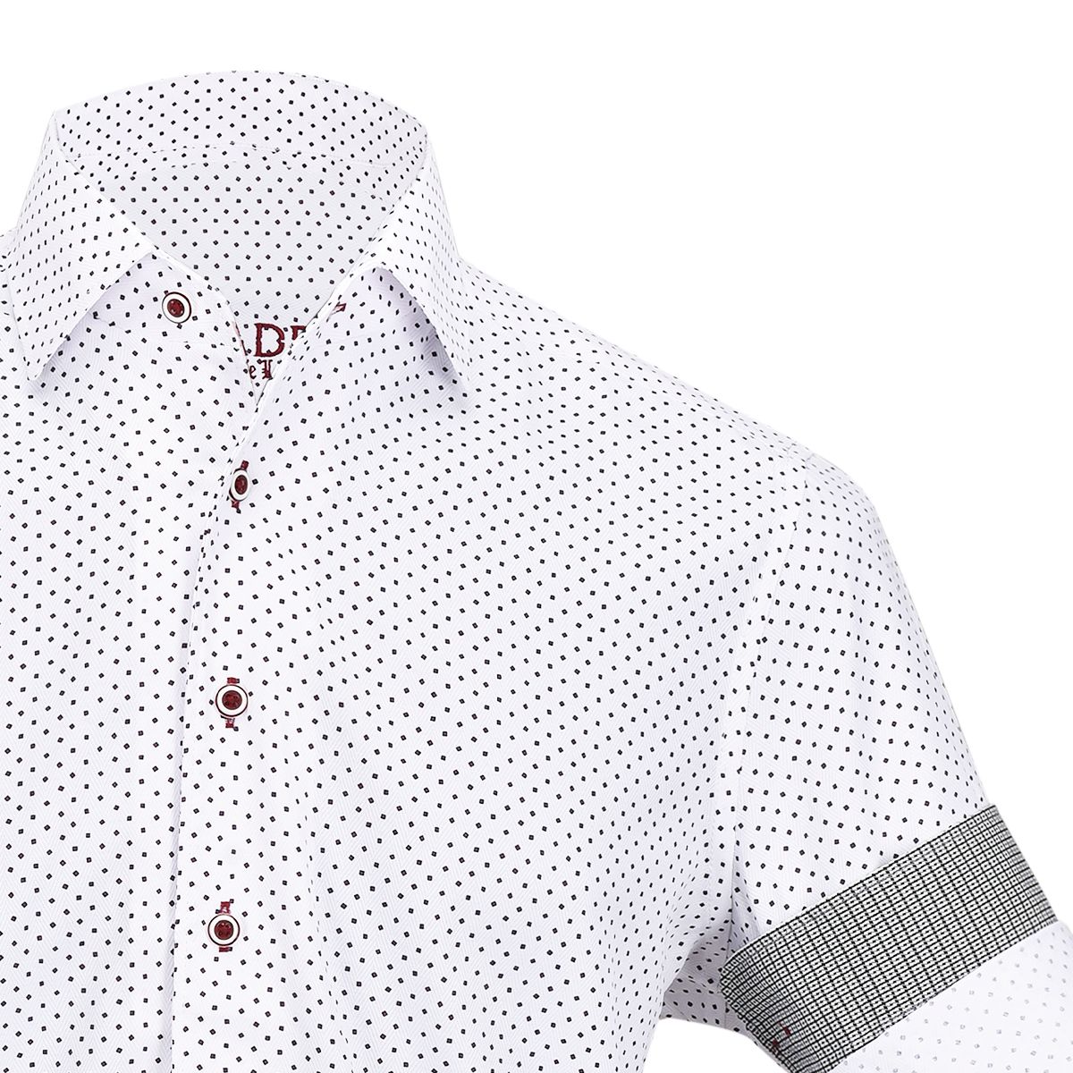 CMW481R Men's Fashion Casual Cotton Medallion Shirt - Stylish White Button-Up for Everyday Wear, Office & Casual Outings