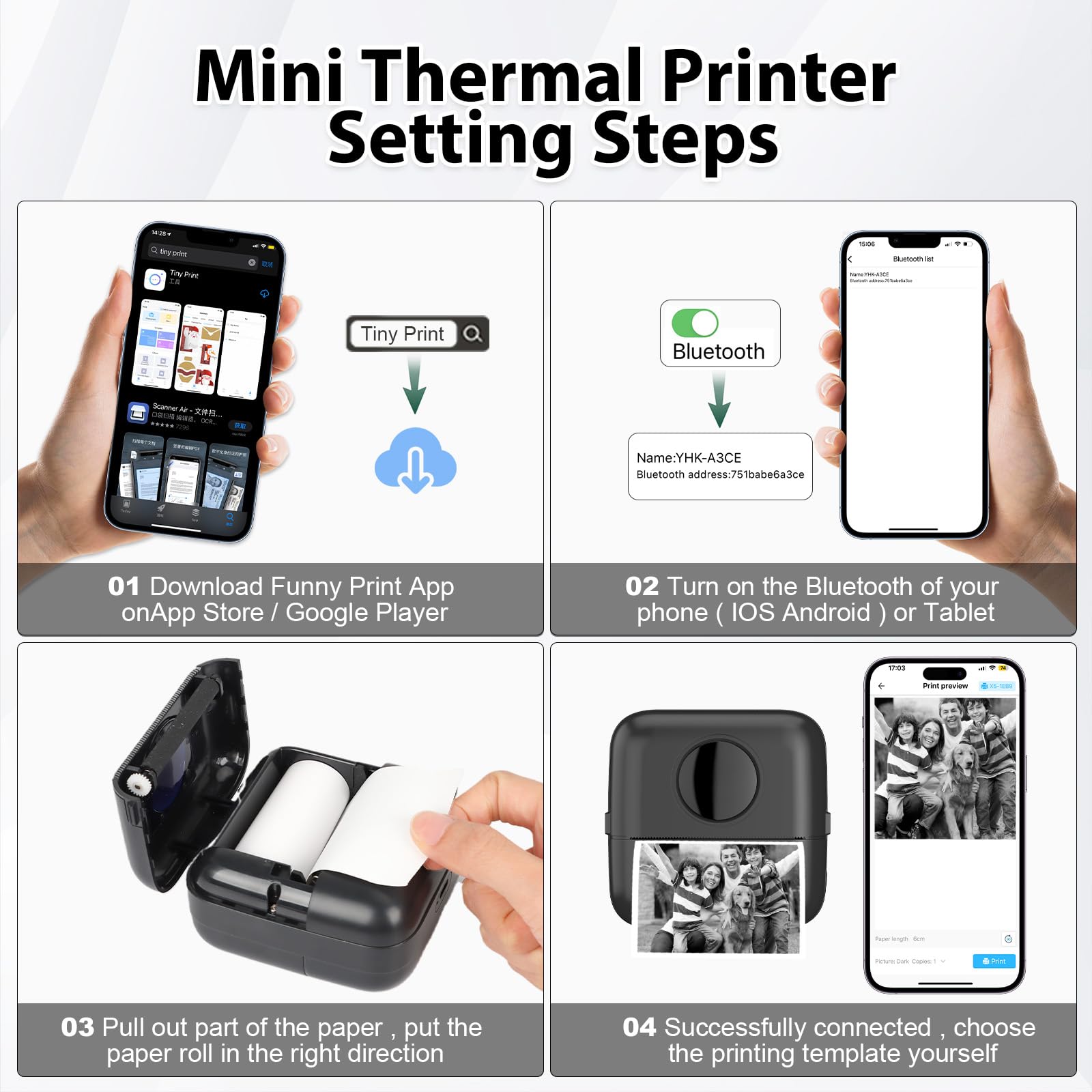 Print Pods Mini Sticker Printer - Wireless Thermal Inkless Label Maker for iOS & Android with 11 Rolls Thermal Paper & Sticker, Hard Protective Case - Perfect for DIY Crafts, Photo Labeling, Receipt Printing & Small Business Organization