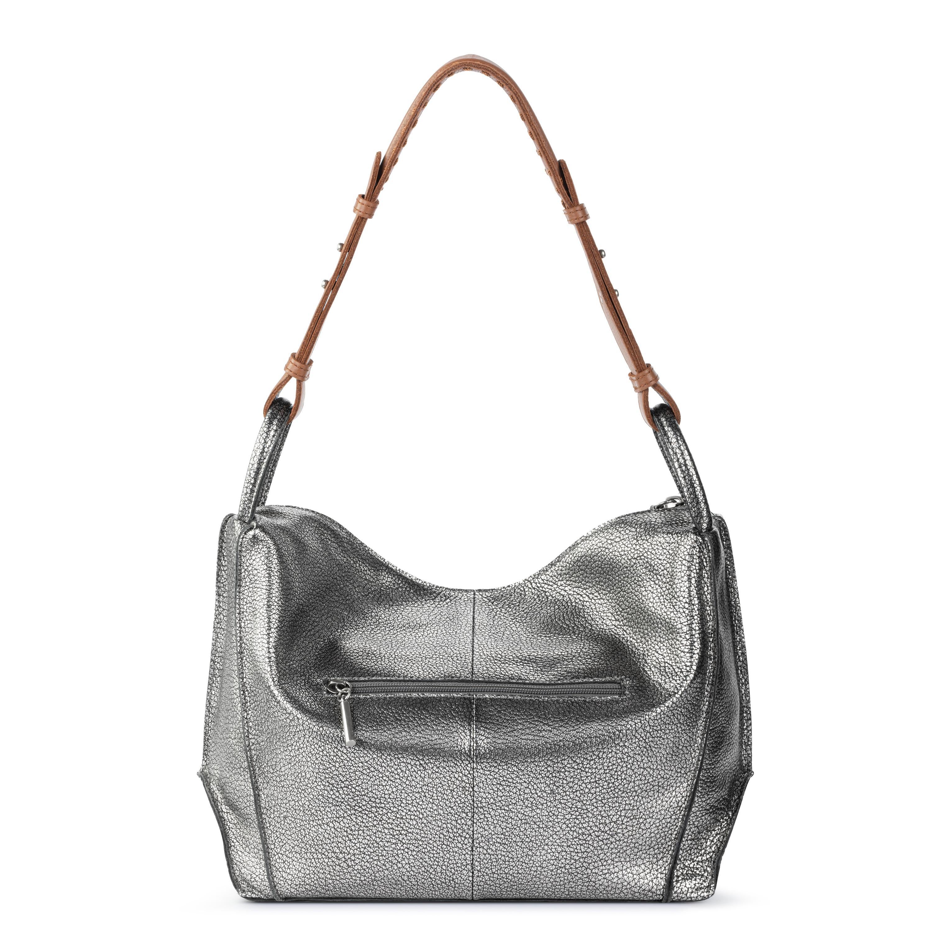 Los Feliz Hobo Leather Handbag - Dark Silver Crossbody Purse for Women | Stylish & Durable Everyday Bag for Work, Travel & Shopping