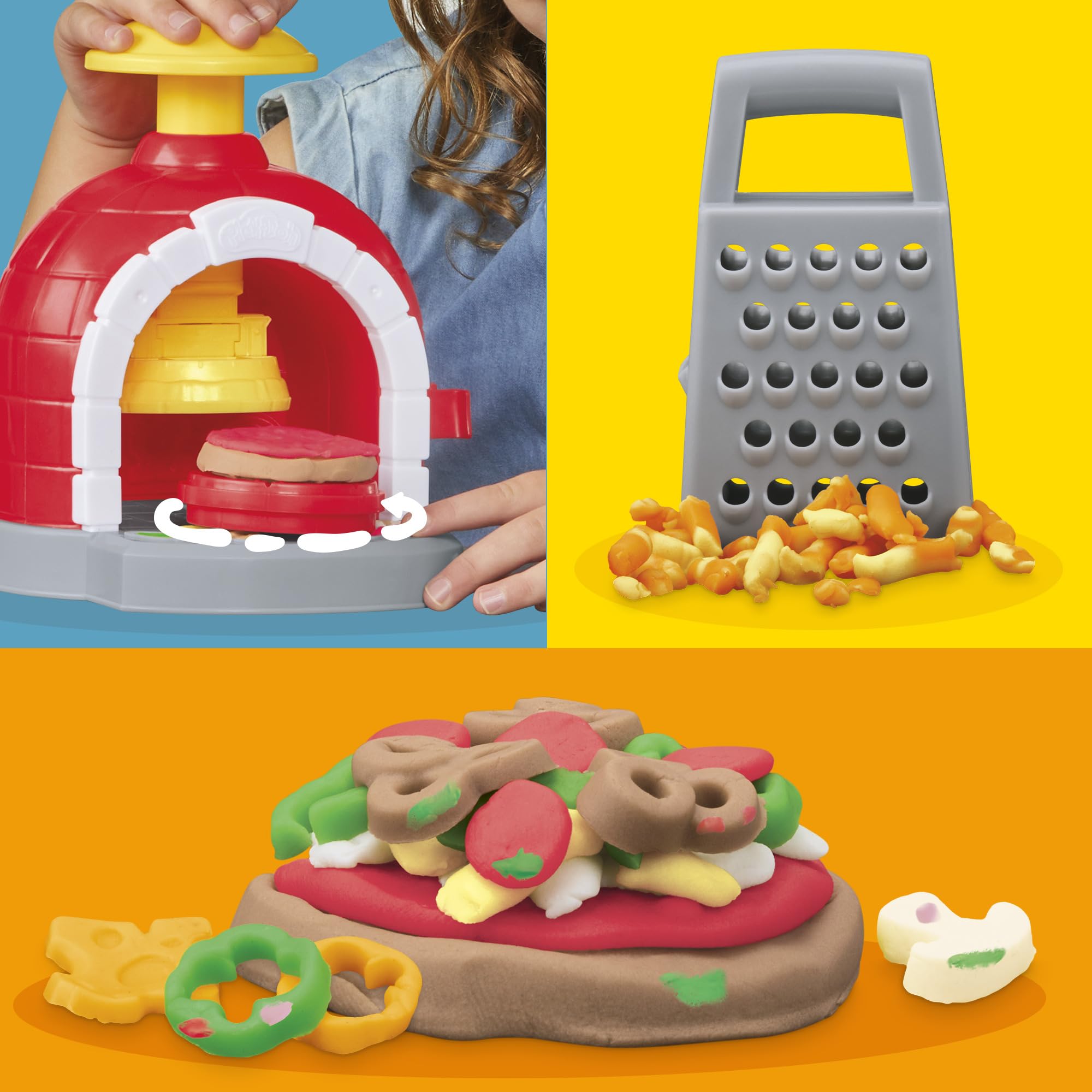 Play-Doh Kitchen Creations Pizza Oven Playset with 6 Cans & 8 Accessories - Fun Pretend Play Cooking Toy for Kids Ages 3+, Great for Preschool Learning, Classroom Activities & Creative Playtime