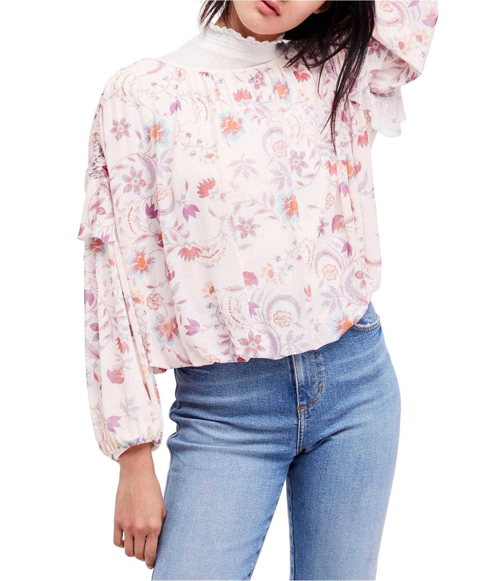 Free Women's Wildflower Honey Knit Blouse - Boho Chic Long Sleeve Tunic Top for Casual Outings & Date Nights