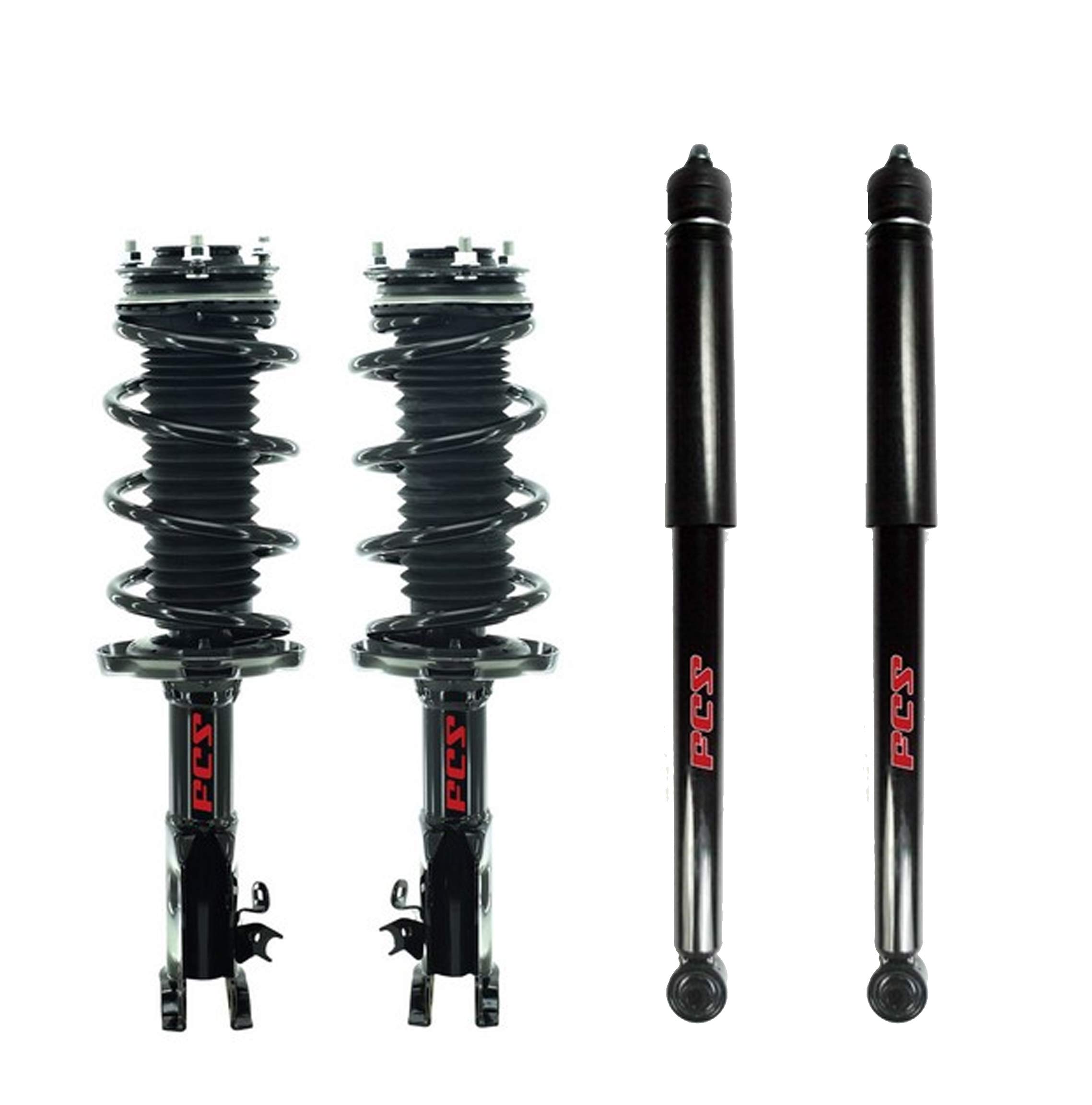 FCS Front Struts Coil Springs & Rear Shocks Kit Compatible with 2006-2011 Honda Civic LX EX L4 - Complete Suspension Upgrade for Smoother Ride & Better Handling - Perfect for City Commuting & Road Trips