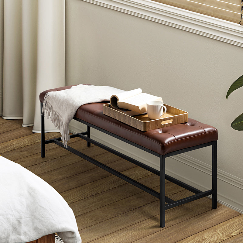 Johannes Upholstered Bench - Stylish Storage Ottoman with Tufted Cushion, Modern Entryway Bench for Bedroom, Living Room & Hallway - Perfect for Seating, Storage & Home Decor