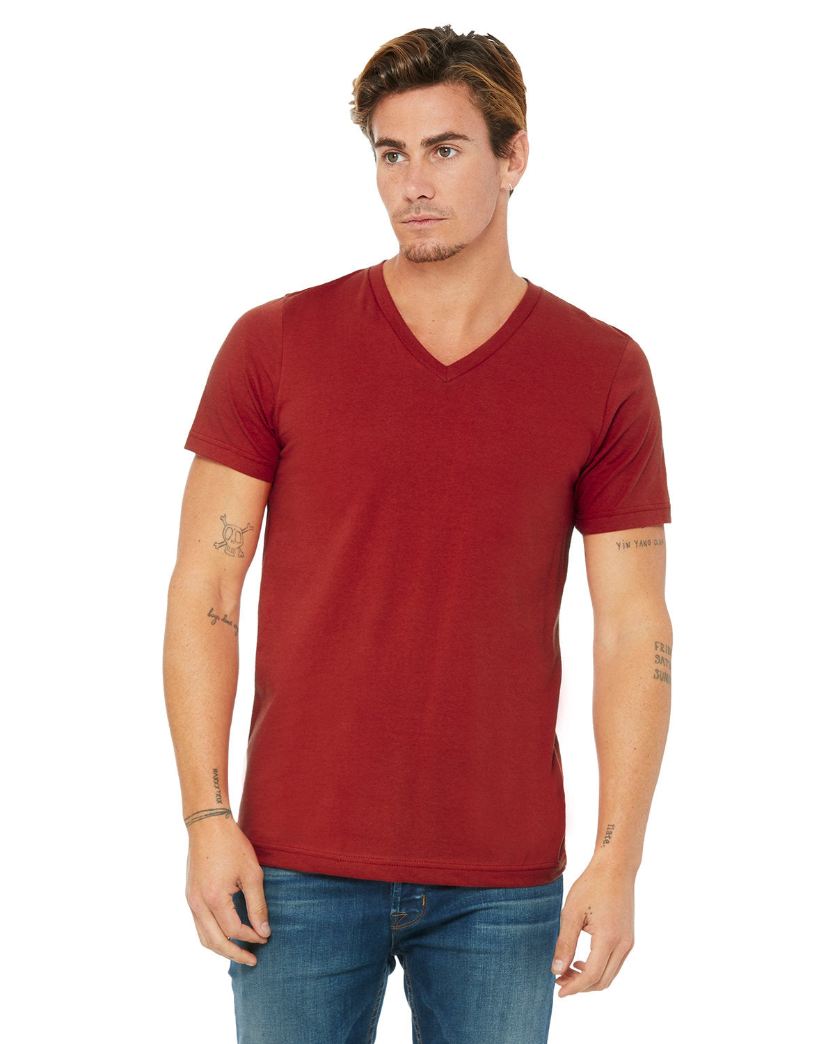 Bella + Canvas 3005 Unisex Jersey Short Sleeve V-Neck T-Shirt - Soft Cotton Tee for Men & Women - Perfect for Casual Wear, Gym, and Everyday Outfits