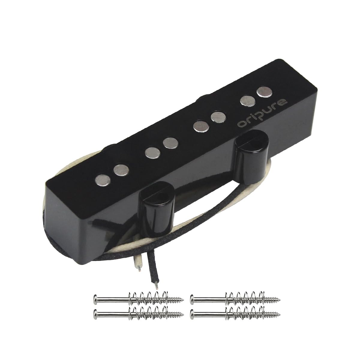 OriPure Alnico 5 J Bass Pickups - Open Style Bridge Pickup for 4-String JB Bass Guitar Replacement Part - Perfect for Jazz Bass Upgrades & DIY Guitar Mods