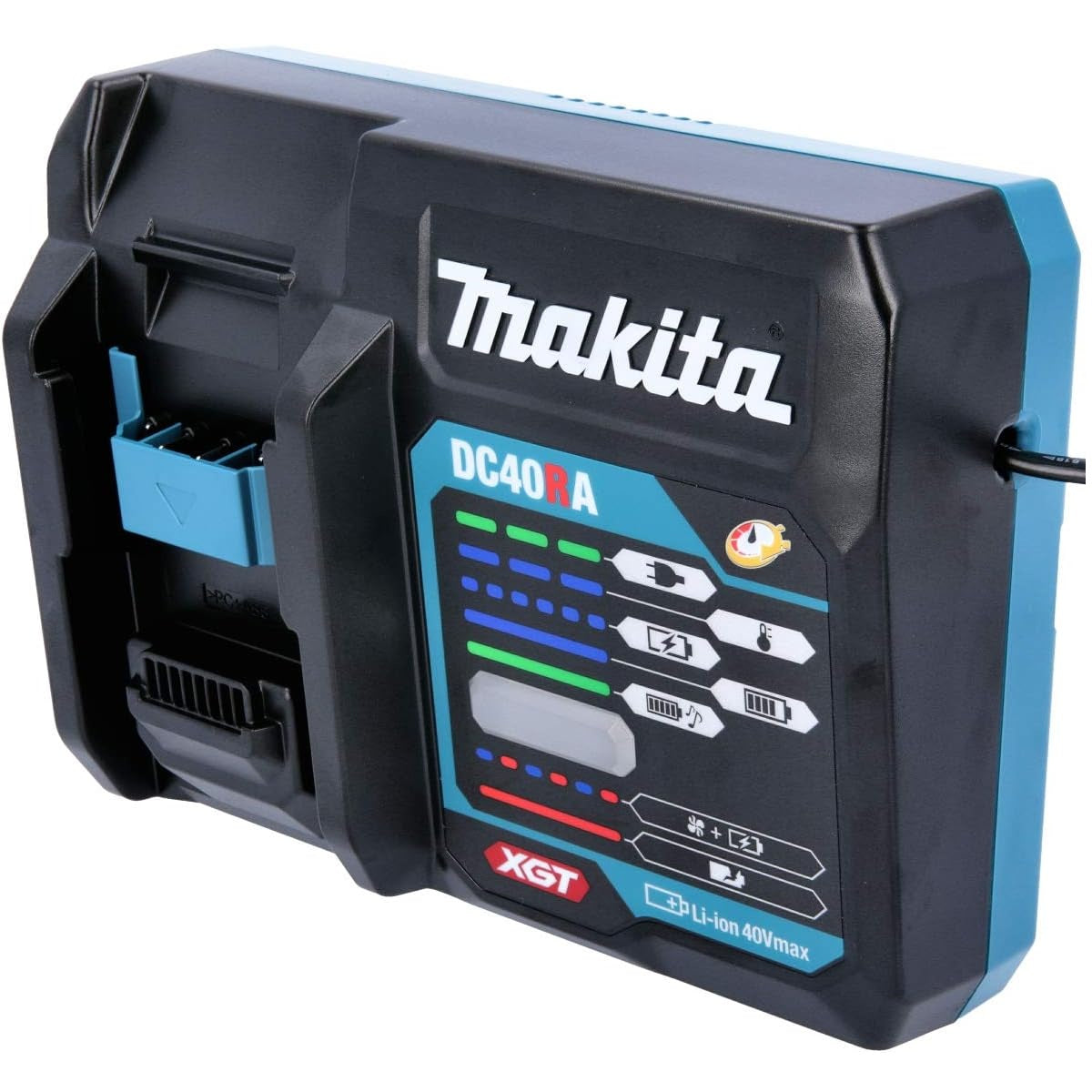 Makita DC40RA 40V MAX XGT Rapid Charger - Fast Charging for Makita 40V Batteries - Perfect for Power Tools, Outdoor Equipment & DIY Projects