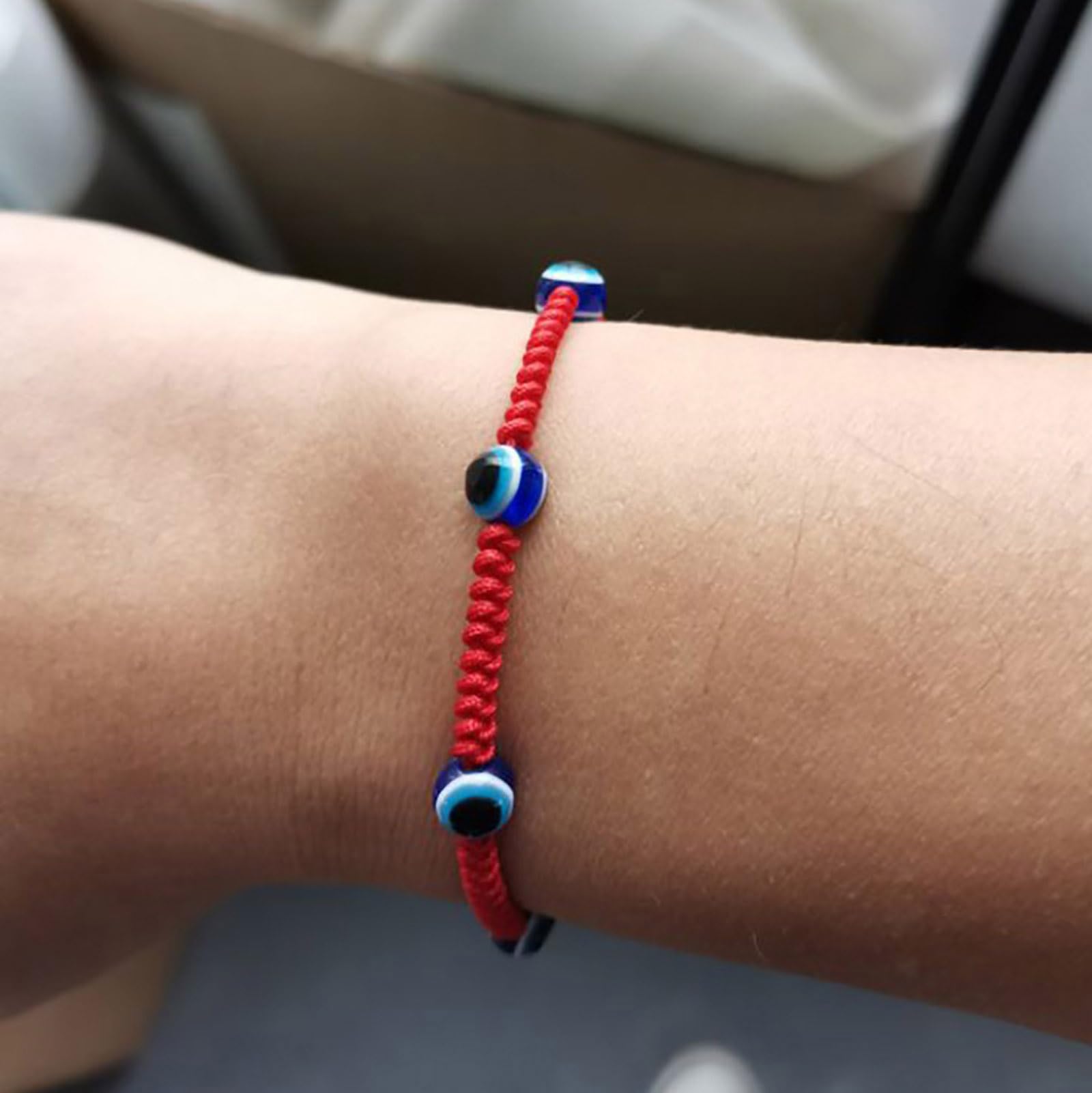 Boho Evil Eye Bracelet & Anklet Set - Handmade Adjustable Red String Kabbalah Bracelet with Turkish Blue Glass Beads for Luck & Protection | Spiritual Jewelry Gift for Women, Men, Teens | Perfect for Everyday Wear, Meditation & Travel