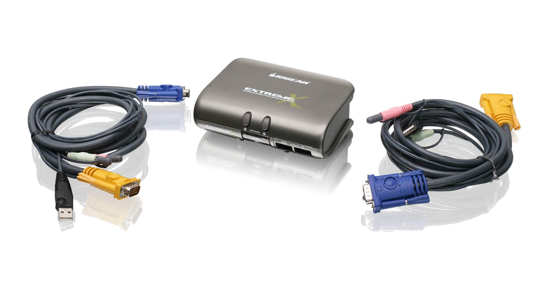 IOGEAR GCS1732 2-Port MiniView Extreme Multimedia KVMP Switch with Full Cable Set - Dual Monitor Control for Home & Office Workstations