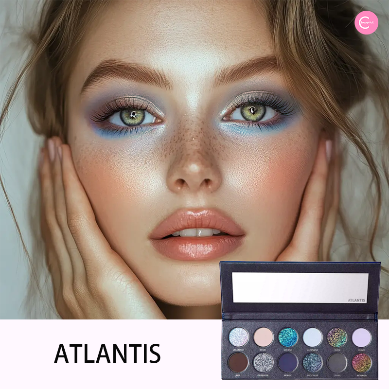 KRYPTEIN COSMETICS Atlantis Eyeshadow Palette - 12 Highly Pigmented Matte & Shimmer Eyeshadows for Stunning Eye Makeup | Perfect for Day to Night Looks, Parties & Special Occasions