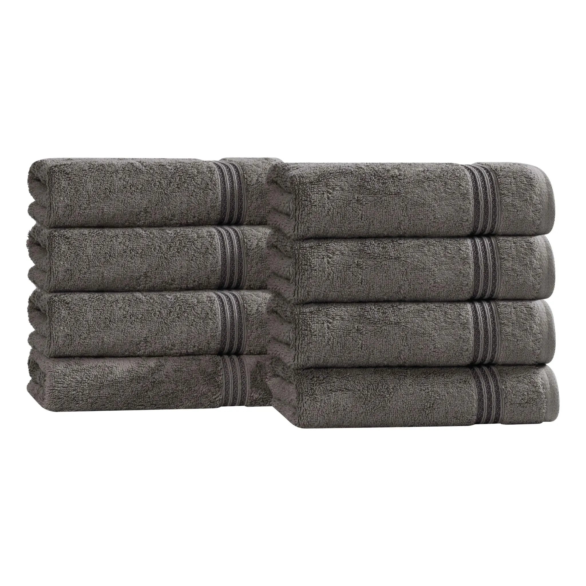 Premium 100% Egyptian Cotton Plush Hand Towels - Ultra Soft & Absorbent Bath Towel Set of 8 for Bathroom, Kitchen & Spa Luxury (24x16 Inches)
