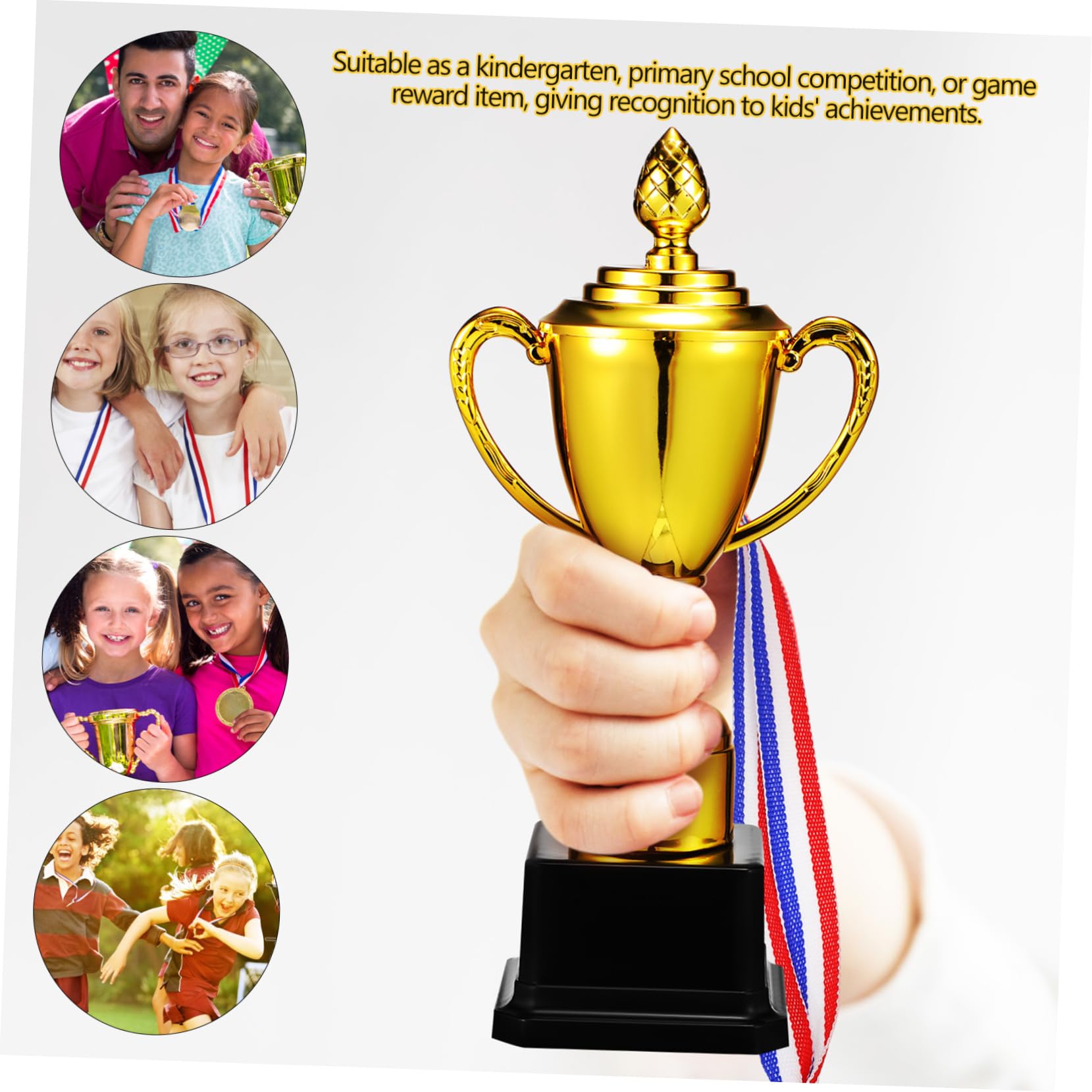 WESIEVYA Plastic Participation Trophy Cup - Award Prize for Kids, Sports, School & Classroom Rewards - Fun Motivational Toy for Achievements & Encouragement