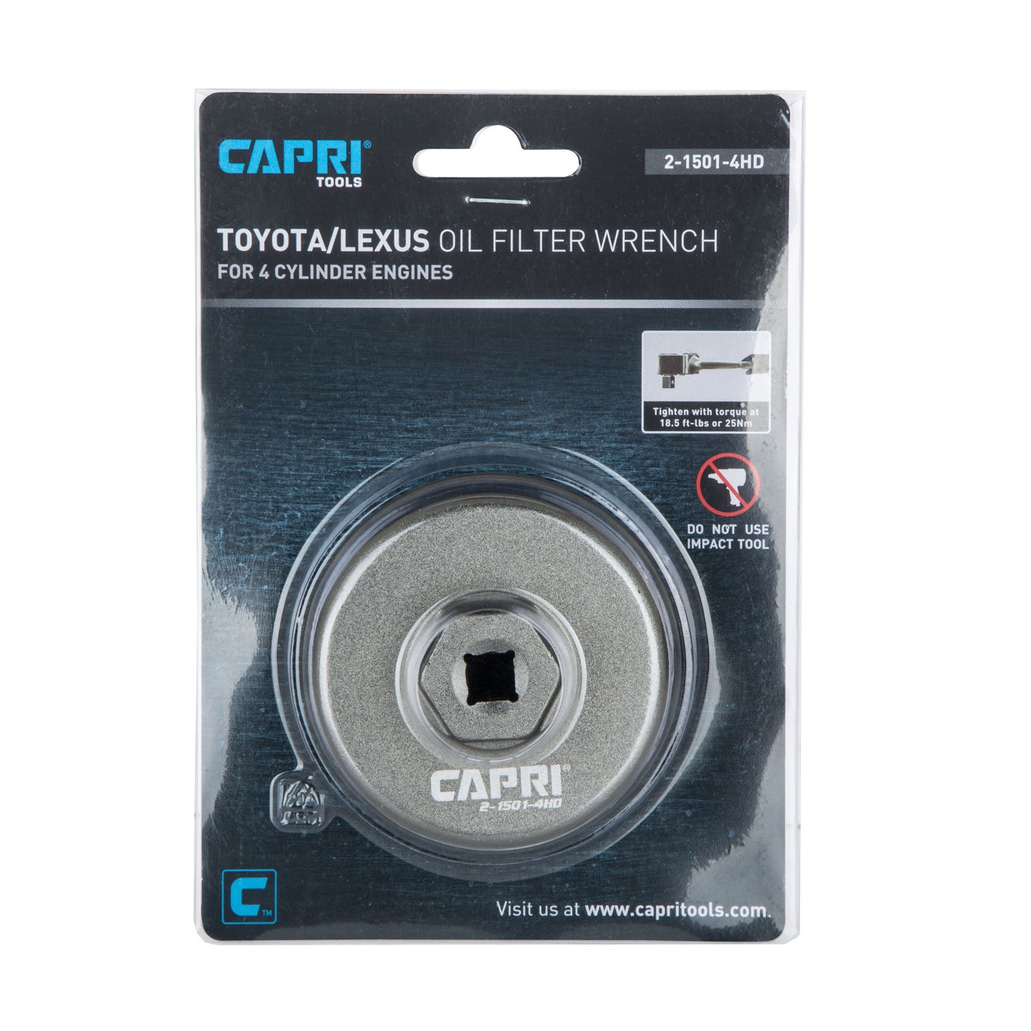 Capri Tools Forged Toyota Oil Filter Wrench - Compatible with Toyota/Lexus 1.8L 4-Cylinder Engine | Durable Oil Change Tool for DIY Car Maintenance & Professional Auto Repair