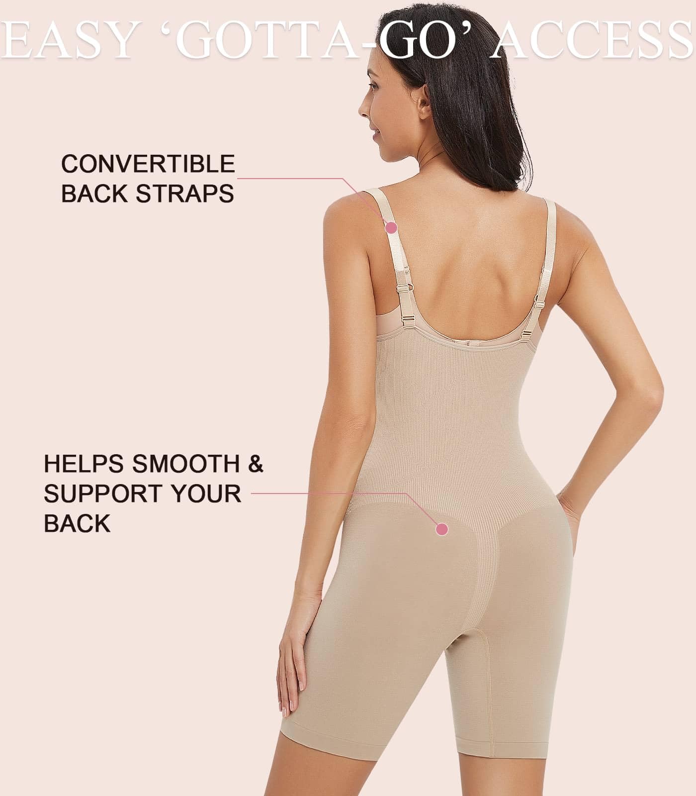 Pregnancy Shapewear for Women - Seamless Maternity Bodysuit with Adjustable Straps & Bump Support - Comfortable Jumpsuit for Everyday Wear, Nursing & Postpartum Recovery