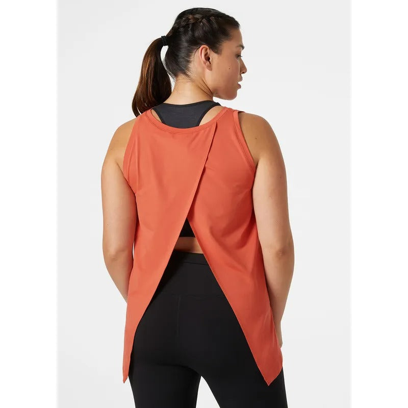 Helly Hansen 2023 Women's Tech Split Back Tank Top - Breathable Workout Shirt for Running, Yoga & Gym - Moisture Wicking Activewear
