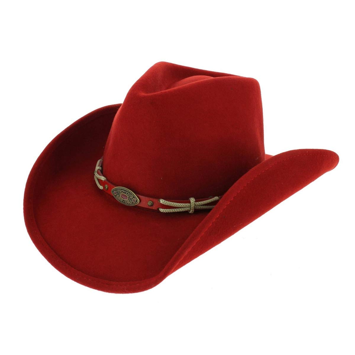 Bullhide Montecarlo Western Cowgirl Hat - Genuine Leather Red Cowboy Hat for Women | Perfect for Rodeo, Country Music Festivals & Western Fashion