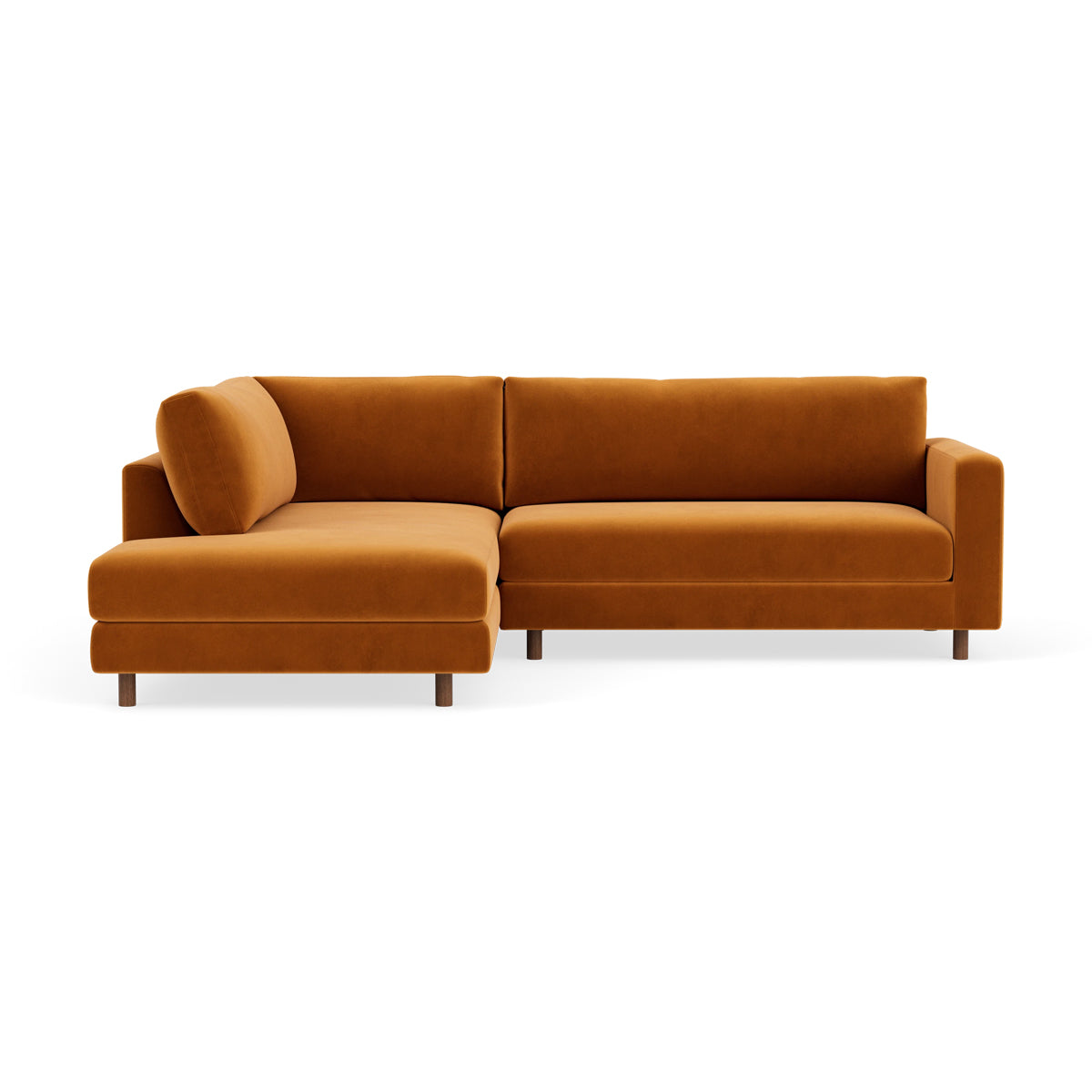 Douglas Velvet Left Corner Sofa - Luxurious Velvet Sectional Sofa for Living Room, Modern L-Shaped Couch with Left Chaise, Perfect for Small Spaces & Home Theater Setup