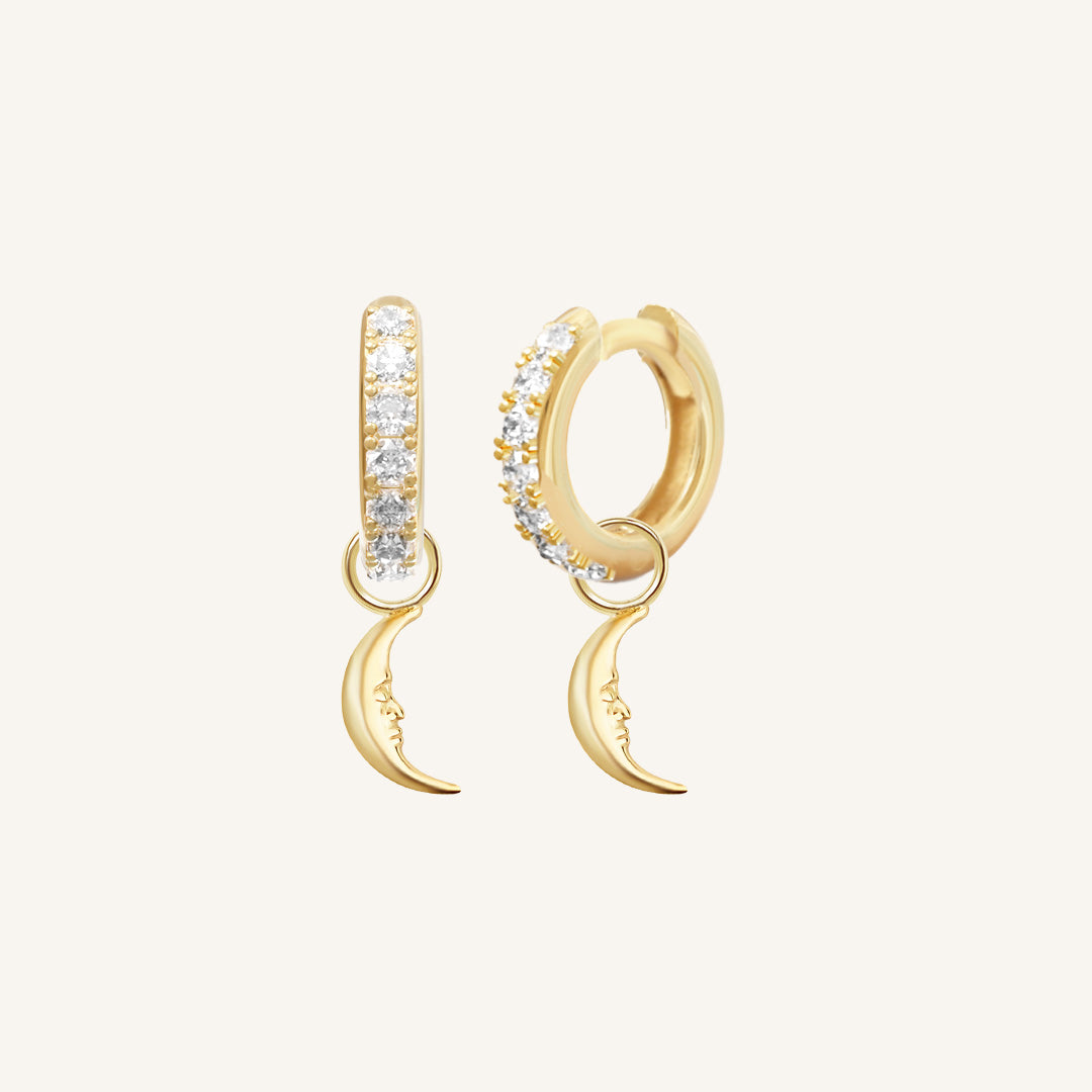 Patience Moon Crystal Hoops - Elegant Sterling Silver Earrings with Moonstone Gemstones | Perfect for Everyday Wear, Date Nights & Special Occasions