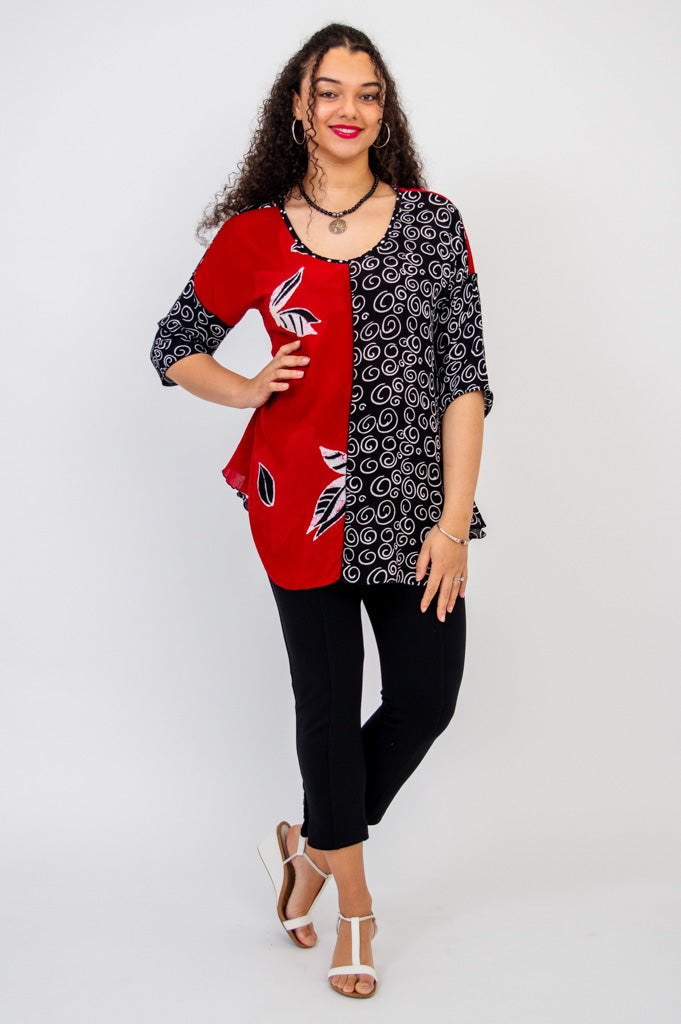 Gayle Top Lattice Mix Women's Fashion Blouse - Perfect for Casual Outings, Dates & Summer Wear