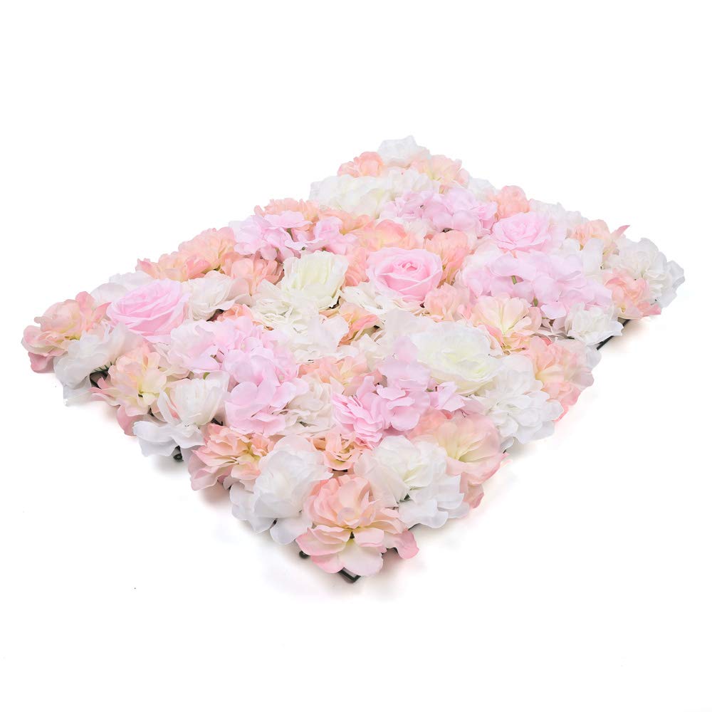 10pcs Artificial Silk Rose Flower Wall Panels - 24