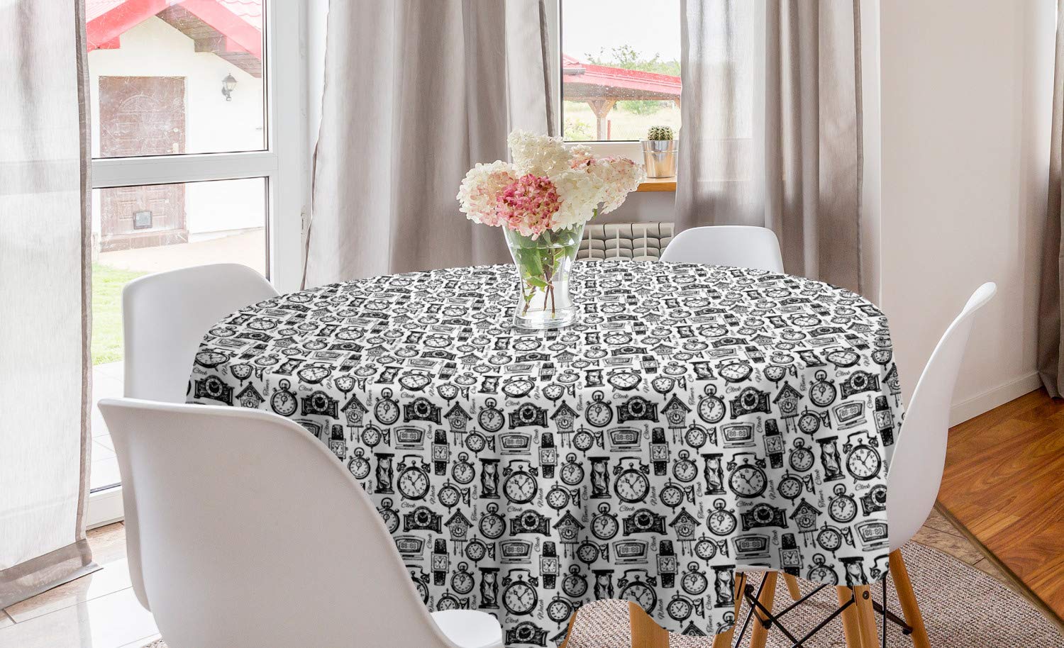 Ambesonne Vintage Round Tablecloth 60