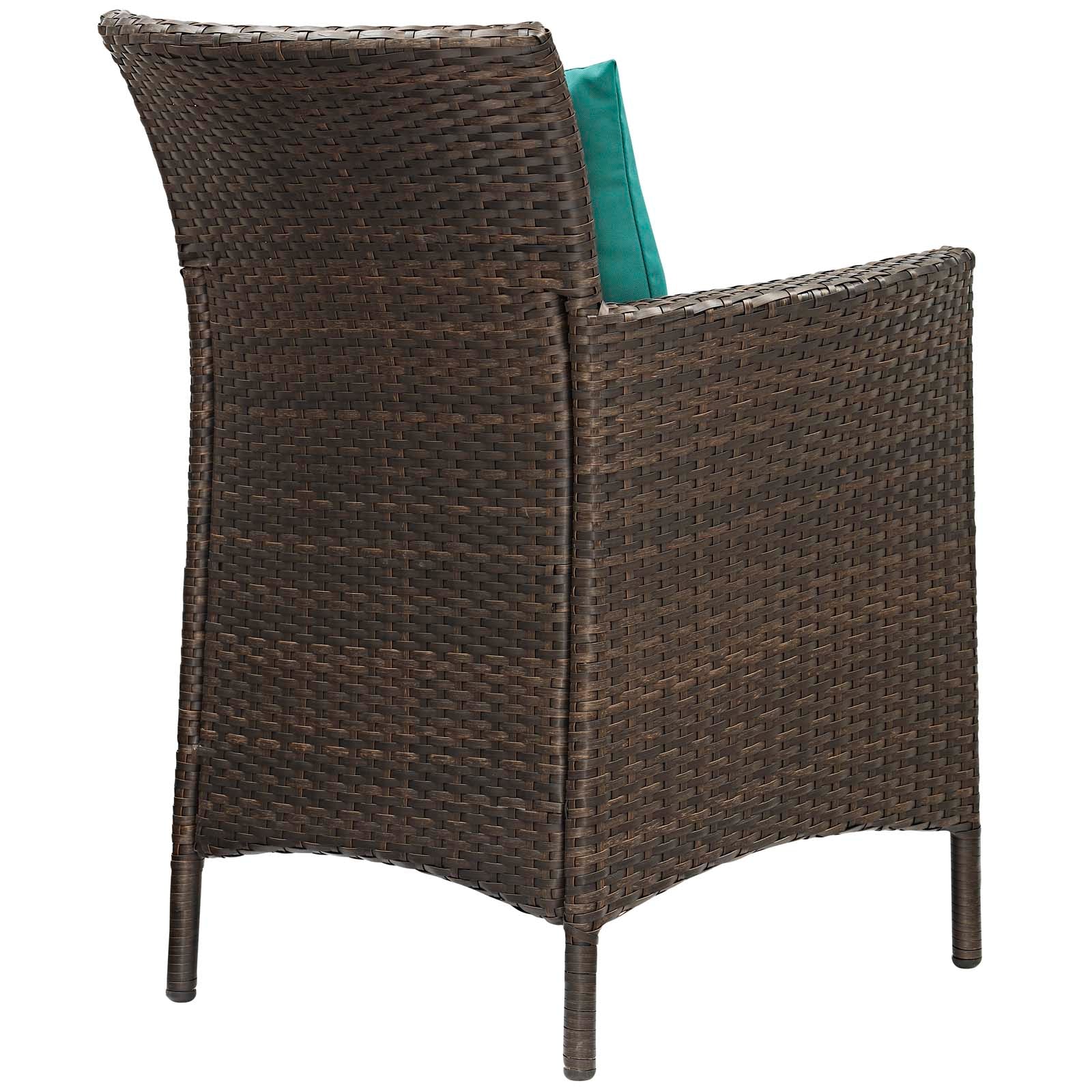 Premium Outdoor Patio Wicker Rattan Dining Armchairs Set of 4 - Weather-Resistant Garden Furniture for Backyard, Poolside & Restaurant Use