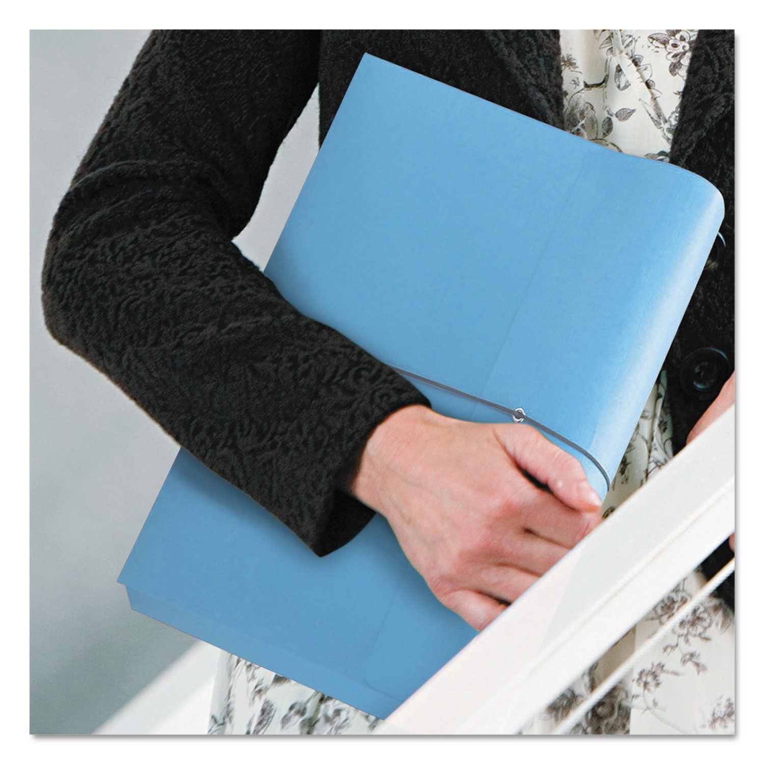Smead 77203 2-Inch Expanding File Wallet with String Tie - Letter Size, Blue (10-Pack) - Perfect for Office Organization, School Supplies, and Document Storage
