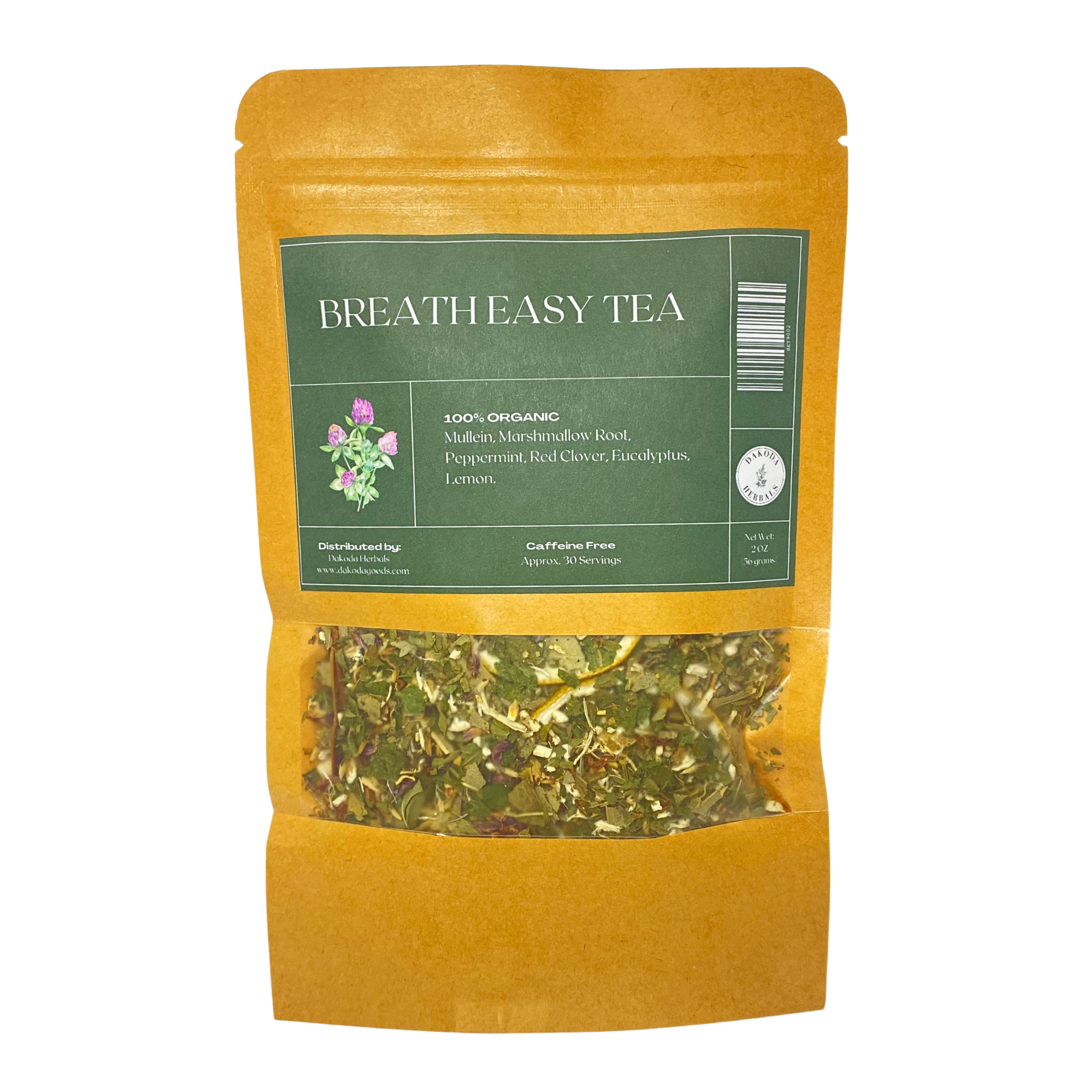Organic Breathe Easy Herbal Tea Blend - Loose Leaf for Respiratory Support & Lung Health - Natural Remedy for Cough, Cold & Allergies - Perfect for Relaxation & Wellness