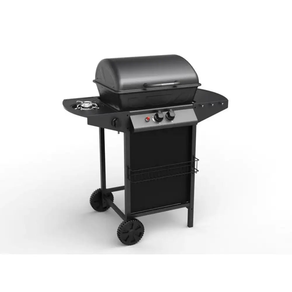 Decakila 2 Burner Portable Gas BBQ Grill for Outdoor Cooking, Camping & Backyard Parties - Stainless Steel Propane Grill with Even Heat Distribution