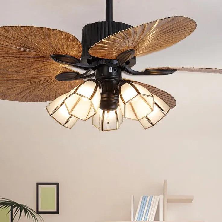 Vintage Ceiling Fan with Pull Chain Light - Classic Design for Living Room, Bedroom & Office - Energy Efficient Cooling & Ambient Lighting