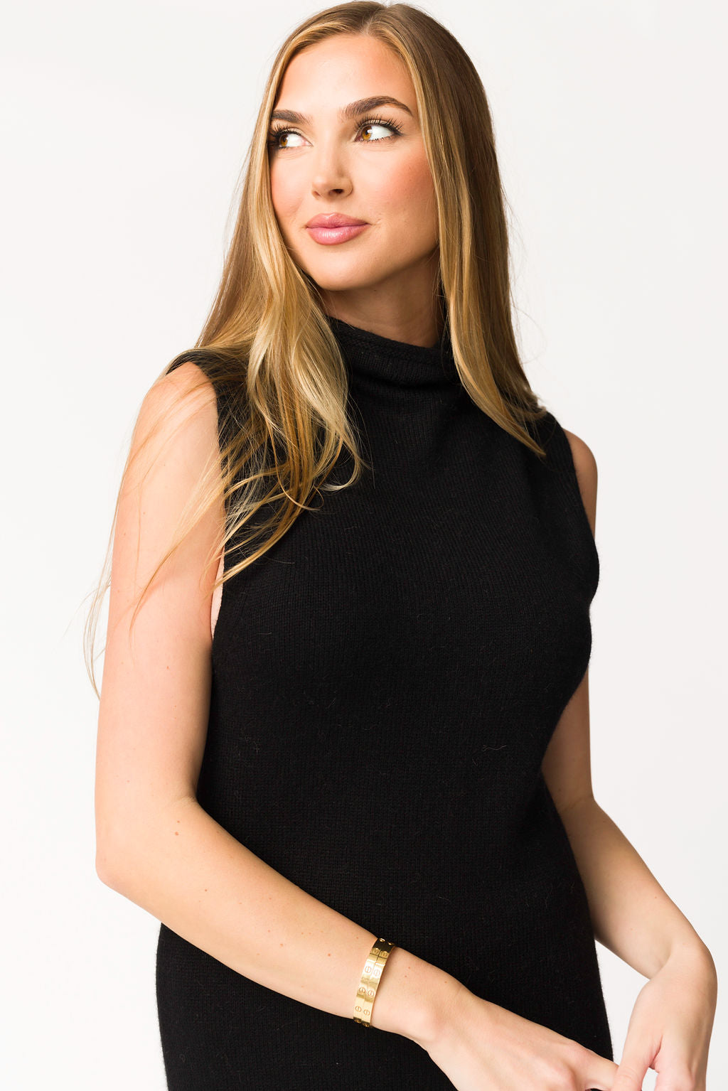 Elegant Black Quinn Turtleneck Maxi Dress for Women - Perfect for Winter, Office Wear & Holiday Parties