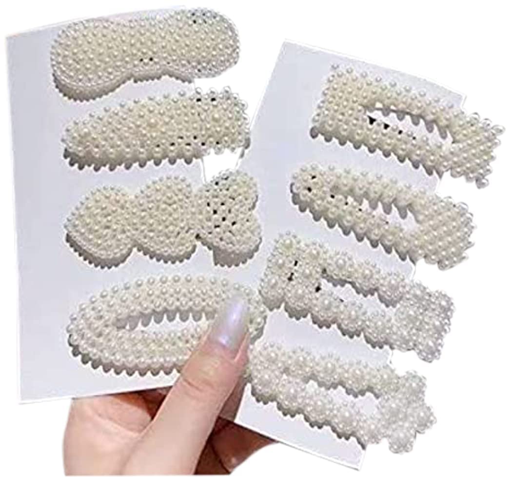 Elegant Pearl Hair Clips for Women - Korean Style Metal Hair Clamps with Multi-Design, Stylish Hair Accessories for Girls & Women (Set of 4, Pearl Hairpins) - Perfect for Parties, Weddings & Everyday Styling