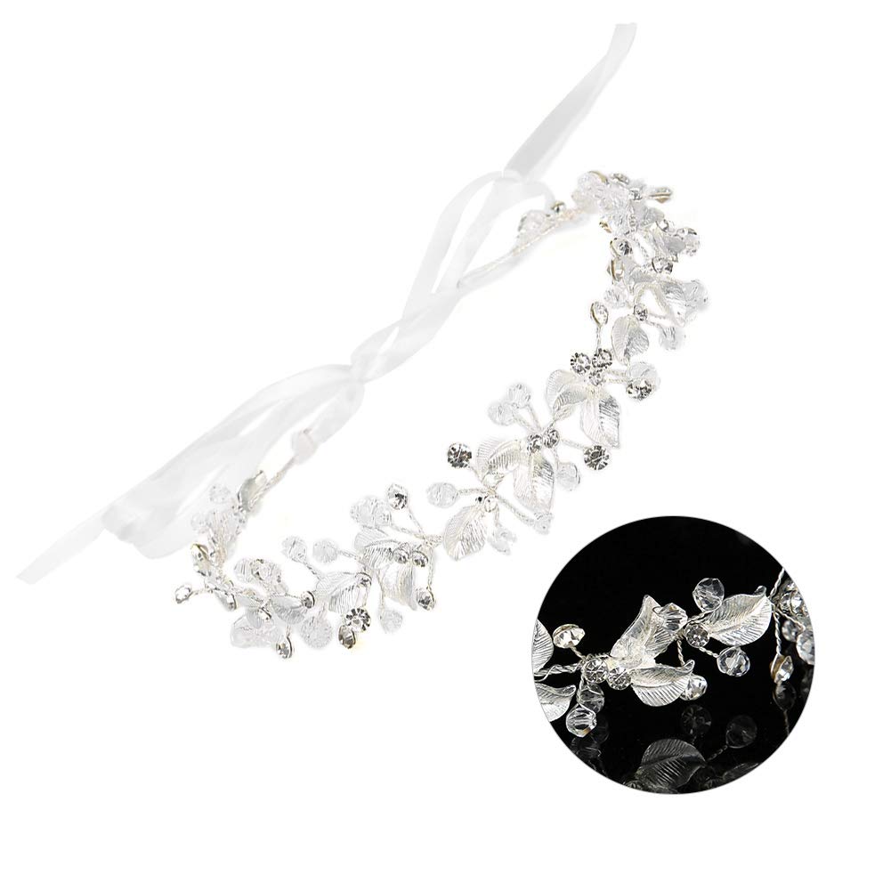 Elegant Bridal Flower Headband with Beads & Crystals - Rhinestone Wedding Hair Accessories for Bride, Bridesmaids & Flower Girls | Perfect for Weddings, Prom, Parties & Special Occasions