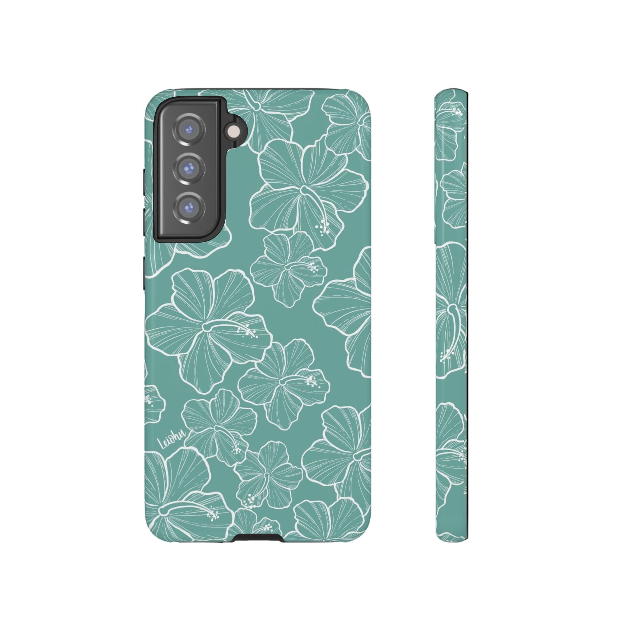 Premium Hibiscus Teal Samsung Galaxy Phone Case - Durable & Stylish Protection for Everyday Use, Work & Travel