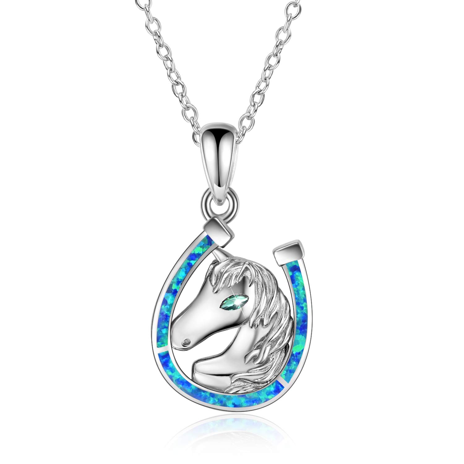 Zoeniya Sterling Silver Horseshoe Pendant Necklace - Lucky Charm Jewelry for Women, Perfect Birthday Gift for Her | Elegant Everyday Wear & Special Occasions
