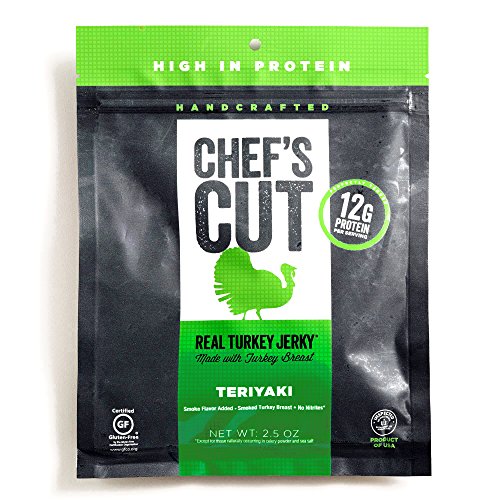 Chef's Cut Teriyaki Turkey Jerky 2.5 oz (Pack of 2) - High Protein Low Carb Snack for Hiking, Camping & Road Trips