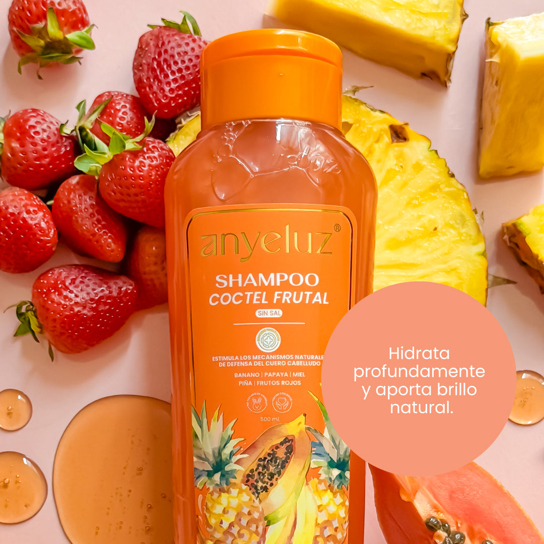 Anyeluz Fruit Cocktail Shampoo - Hydrating & Nourishing Hair Care for Dry & Damaged Hair - Perfect for Daily Use & Salon-Like Results at Home