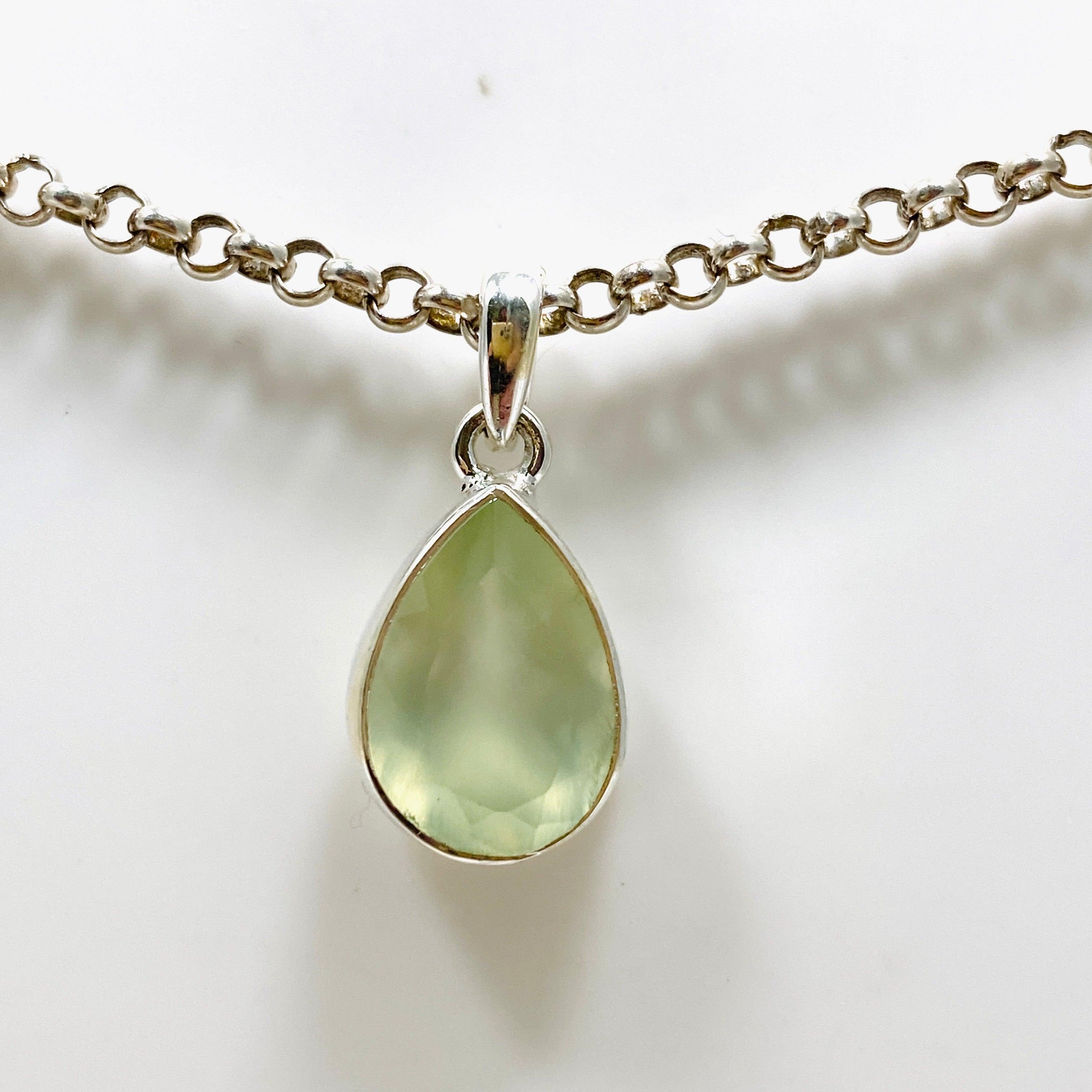 Faceted Teardrop Pendant Necklace G2125 - Elegant Crystal Drop Jewelry for Women, Perfect for Weddings, Parties & Special Occasions