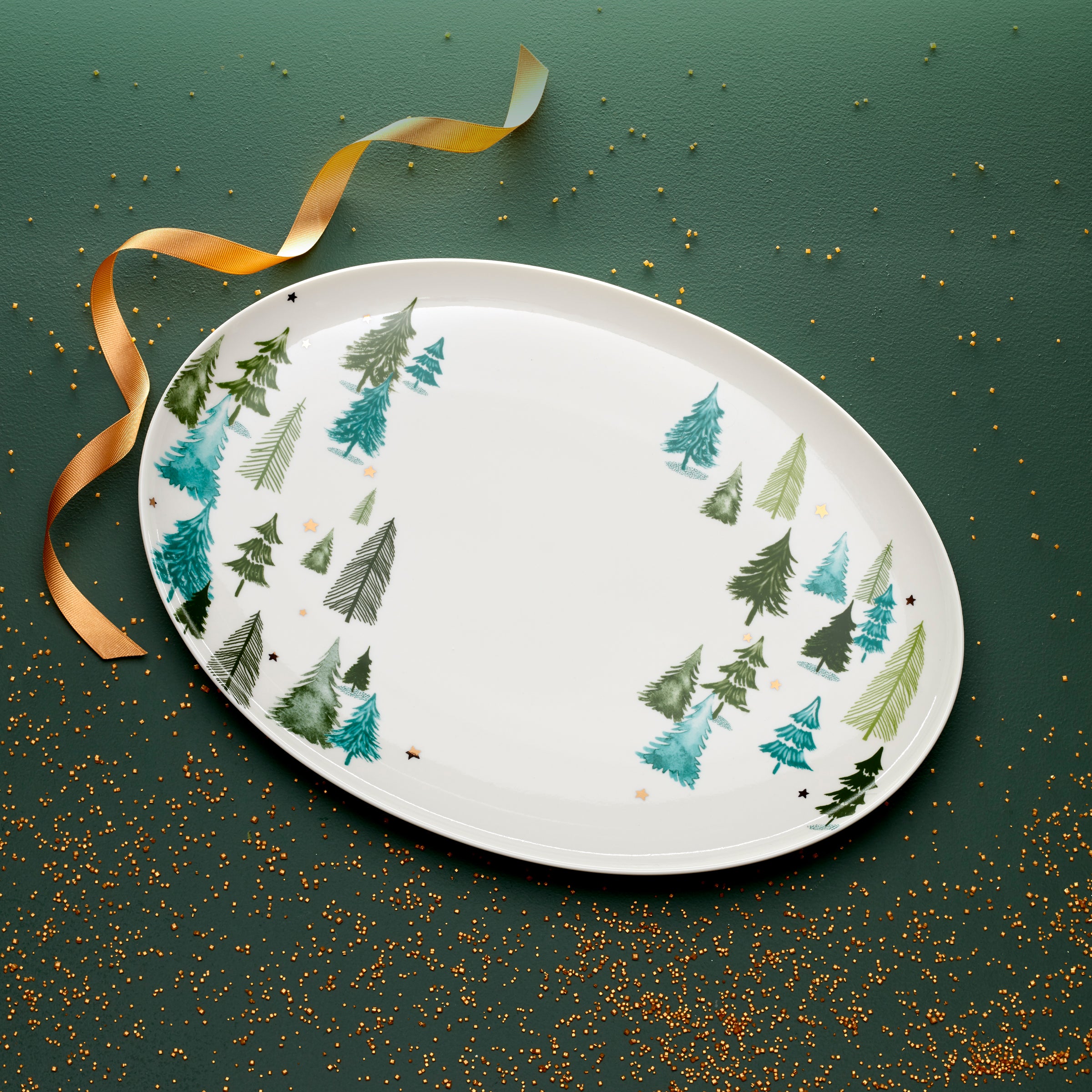 Balsam Lane Elegant Serving Platter - Premium Porcelain Appetizer Tray for Entertaining, Dinner Parties & Holiday Gatherings - Perfect for Cheese, Charcuterie & Desserts
