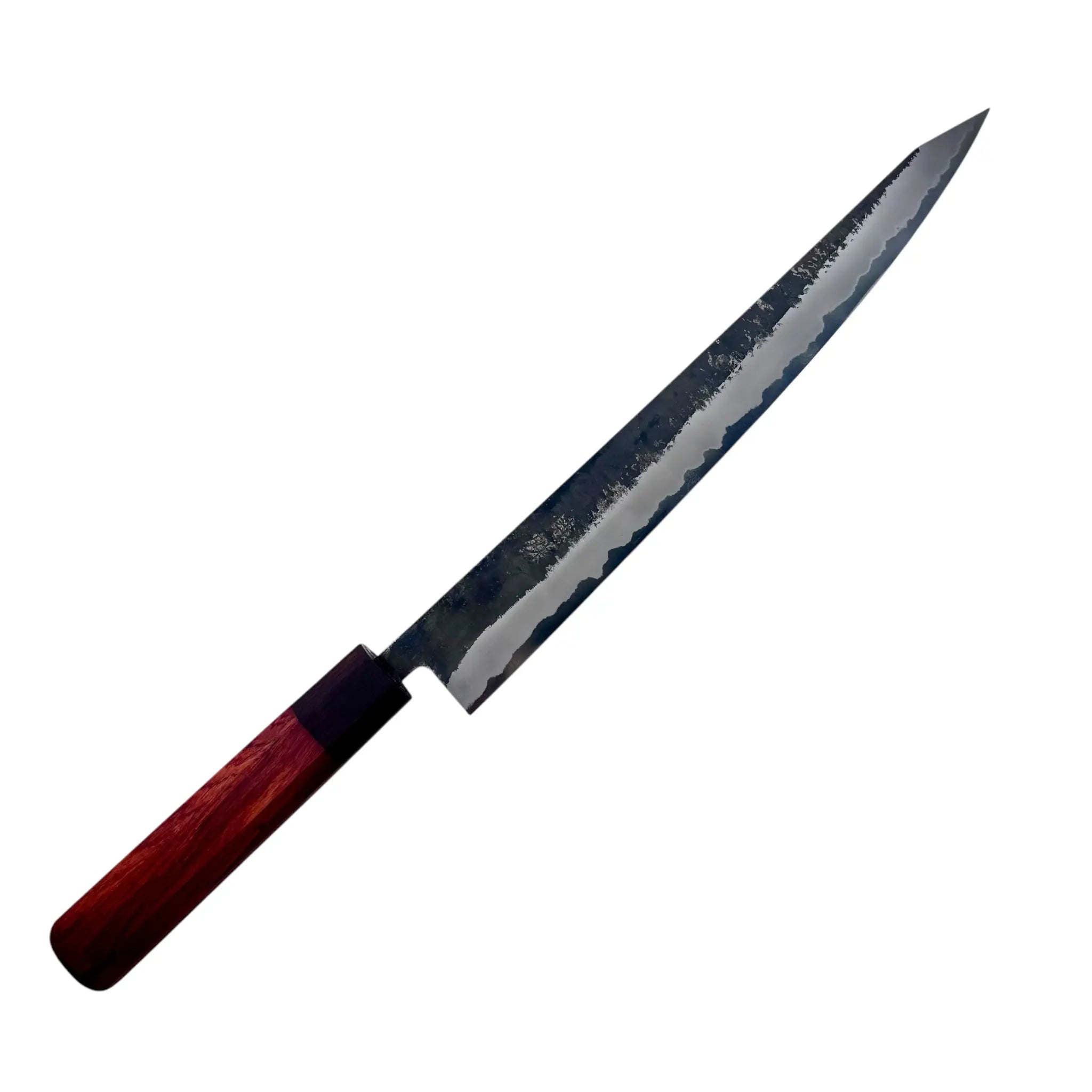 Premium Japanese Sujihiki Knife 270mm - Handcrafted White #2 Steel Blade with Rosewood Handle, Kurouchi Finish - Perfect for Slicing Sashimi, Roasts & Delicate Meats