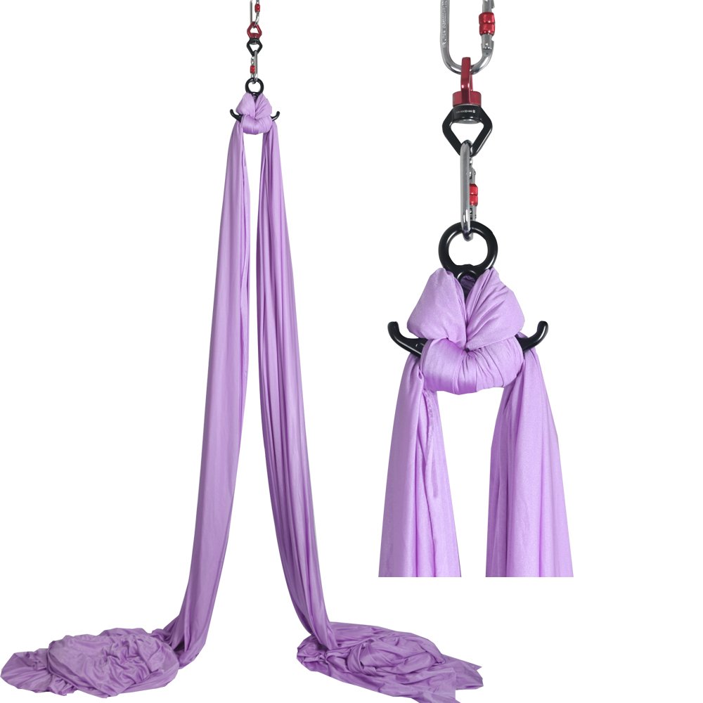 DASKING Premium Aerial Silks Equipment - Professional Safe Deluxe Aerial Yoga Kit for Home & Studio Training | Perfect for Aerial Fitness, Dance & Circus Performances