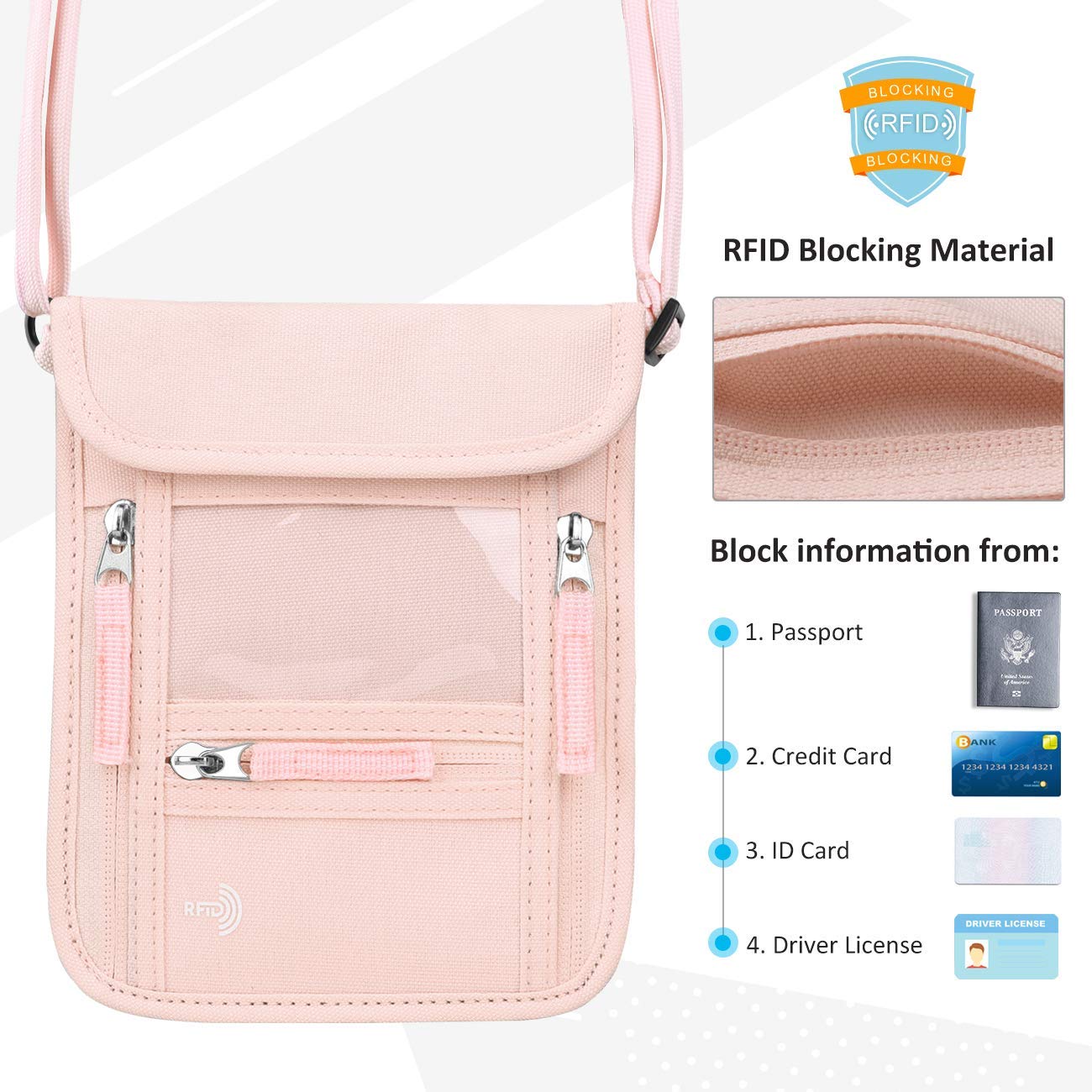 Premium PU Leather Passport Holder & Neck Wallet Travel Organizer Set - RFID Blocking for Secure Travel Accessories | Perfect for International Flights, Vacations & Business Trips