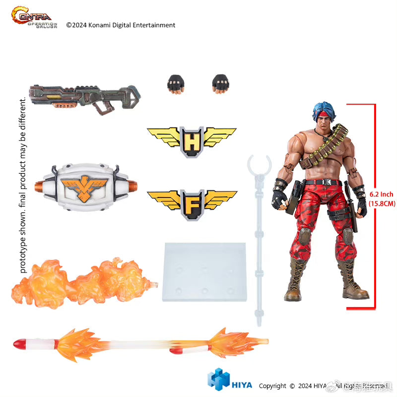 Pre-Order Hiya Toys 6-Inch Contra: Operation Galuga Action Figures - Lance Bean & Bill Rizer (16cm Exquisite Basic Series) | Perfect for Gaming Collectors and Display Shelves