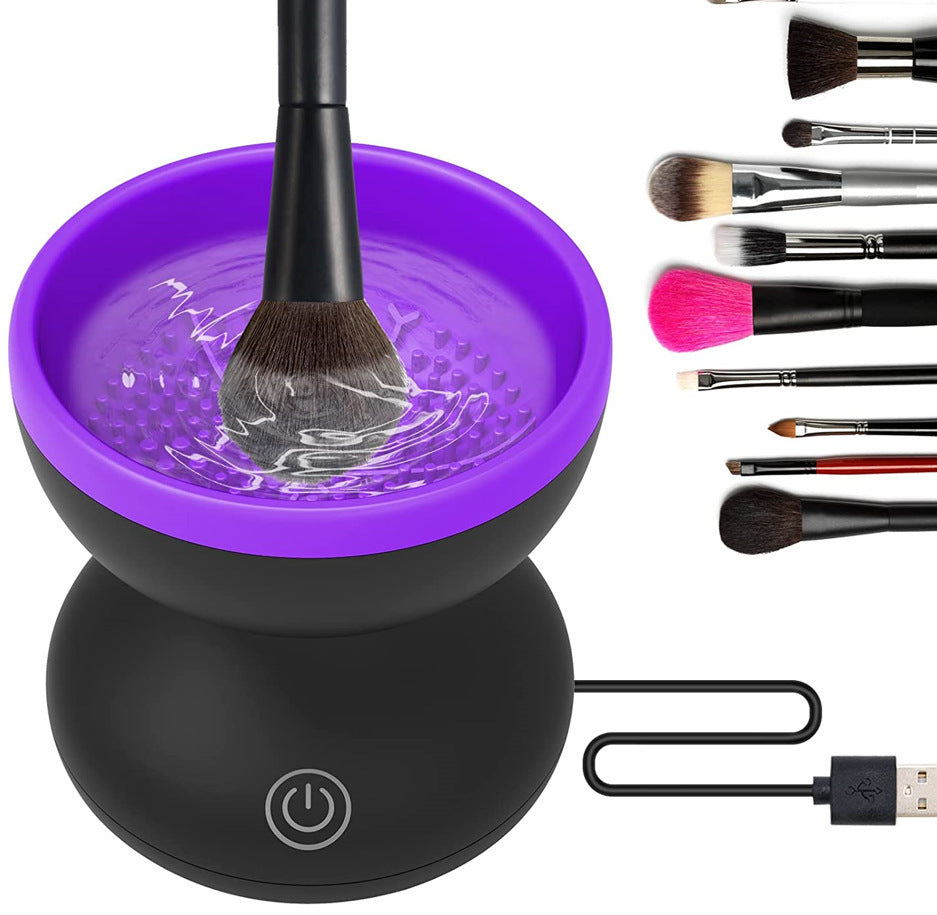 Portable Electric Makeup Brush Cleaner Machine - Automatic USB Cosmetic Brush Cleaner Tool for All Size Beauty Brushes | Perfect for Home, Travel & Professional Makeup Artists