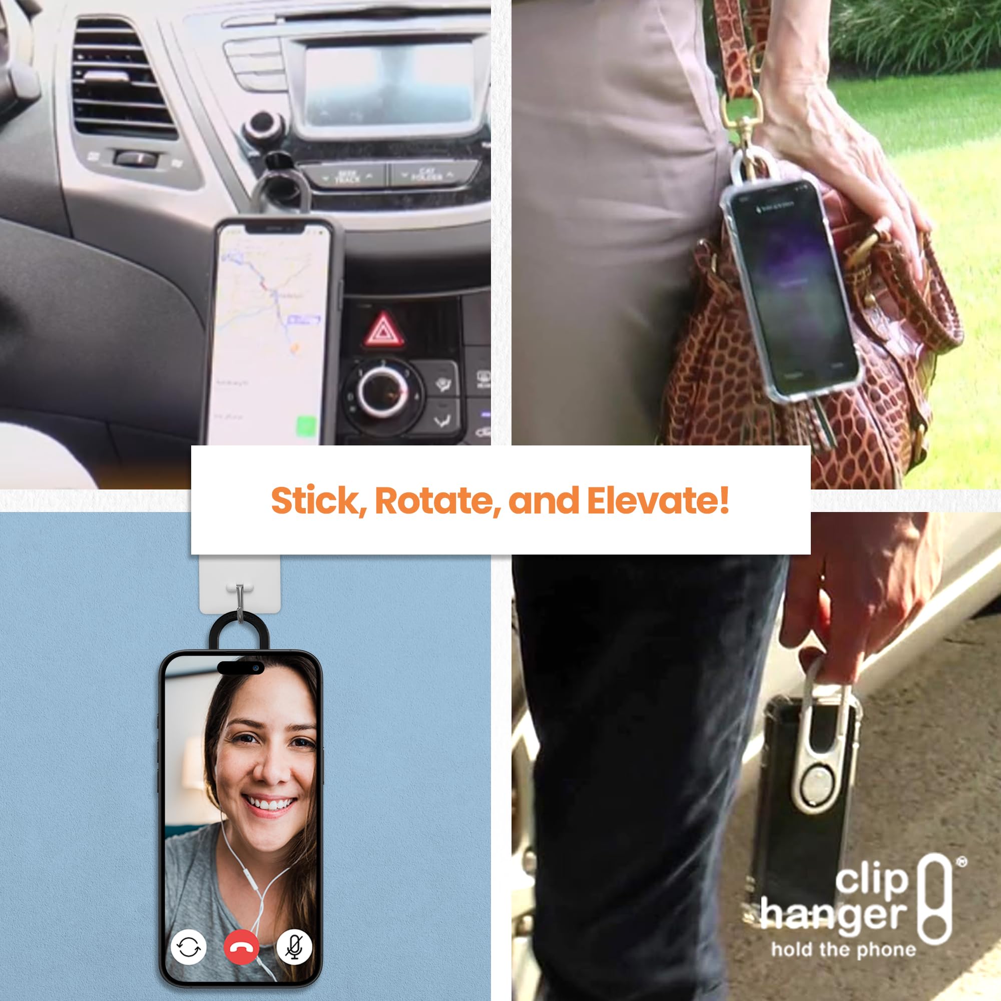 PIVIT - Universal Phone Holder & Finger Grip - Secure Phone Attachment for Texting, Selfies & Easy Carry - Wireless Charging Compatible - Finger Loop for Phone Case - Black - Perfect for Driving, Gym, Travel & Daily Use