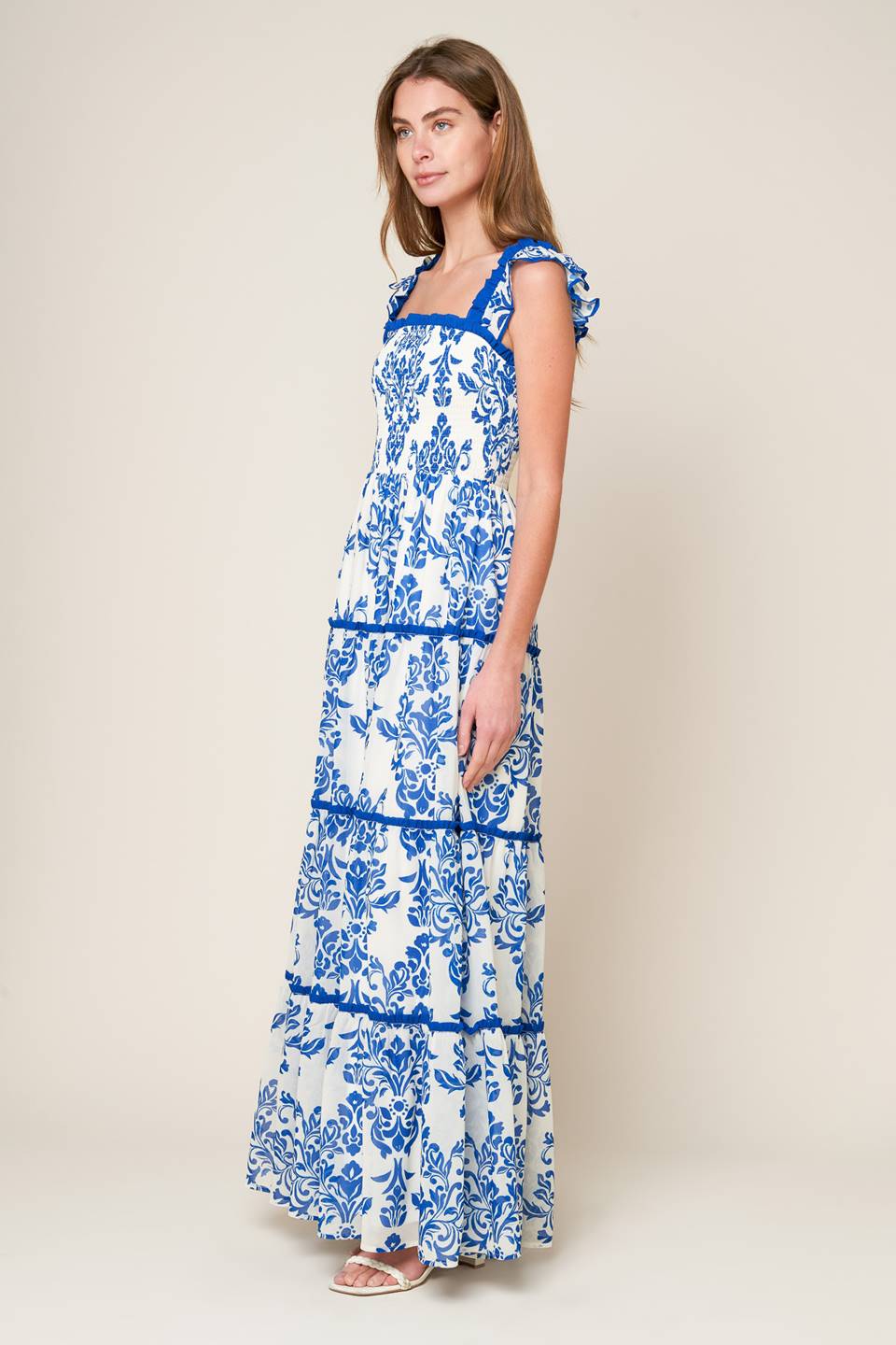 Elegant Floral Woven Maxi Dress for Women - Perfect for Summer Beach Vacations & Boho Weddings