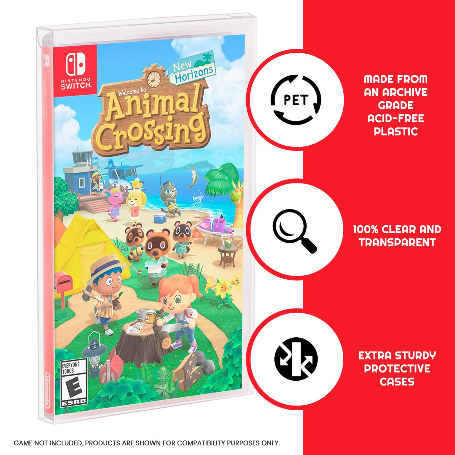 Nintendo Switch Game Storage Case - 25 Pack Clear PET Game Holder for Lego Marvel, Super Mario, Sonic Mania | Durable 0.35mm Protective Sleeves | Perfect for Travel, Organization & Collectors