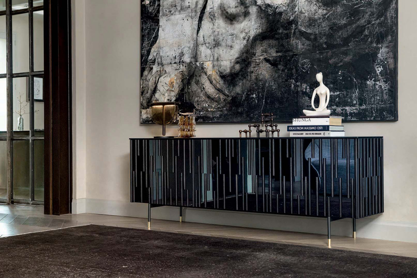 Tonin Casa Drop Sideboard - Modern Wooden Buffet Cabinet with Drop Leaf Design for Dining Room & Living Room Storage | Perfect for Small Spaces & Home Decor