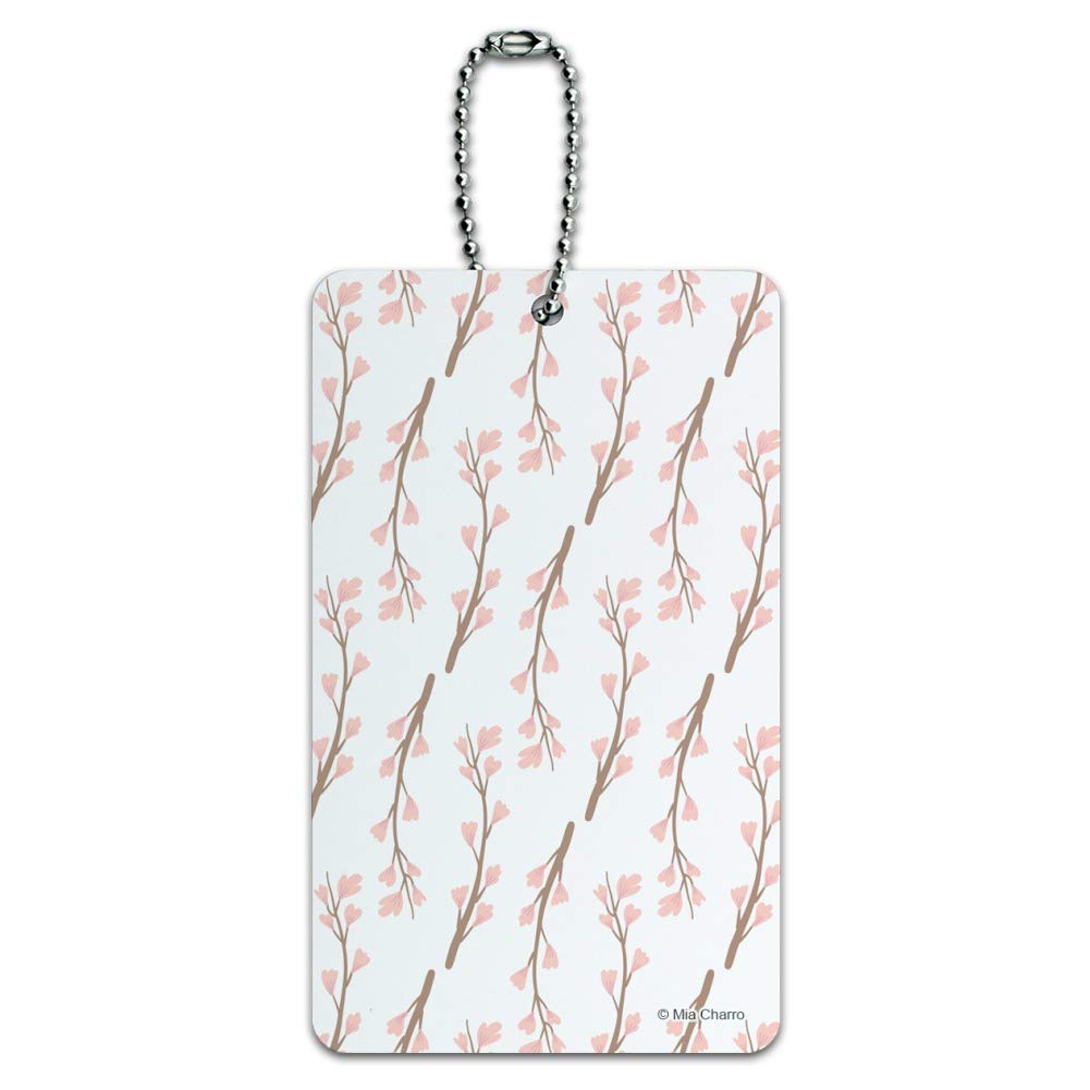 Cherry Blossom Floral Luggage Tag - Personalized Suitcase ID Tag for Travel Bags - Perfect for Carry-Ons, Checked Luggage & Backpacks (Airport Travel Accessories)