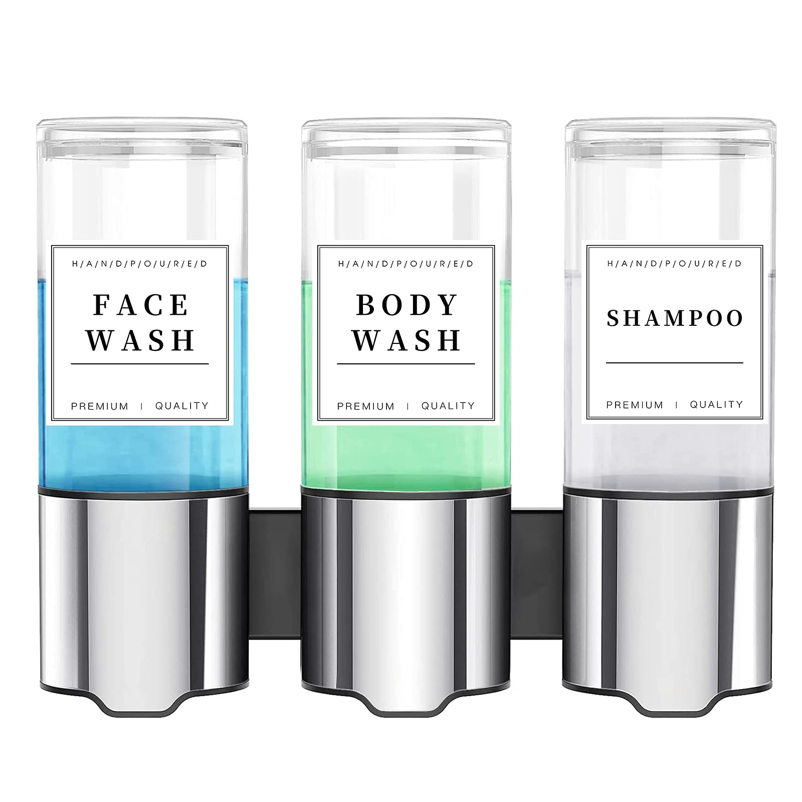 24 Pack White Waterproof Removable Labels for Bottles - Shampoo, Conditioner, Hand Soap Dispenser Stickers - Perfect for Glass & Plastic Spray Bottles - Ideal for Bathroom Organization & Cleaning Supplies Storage